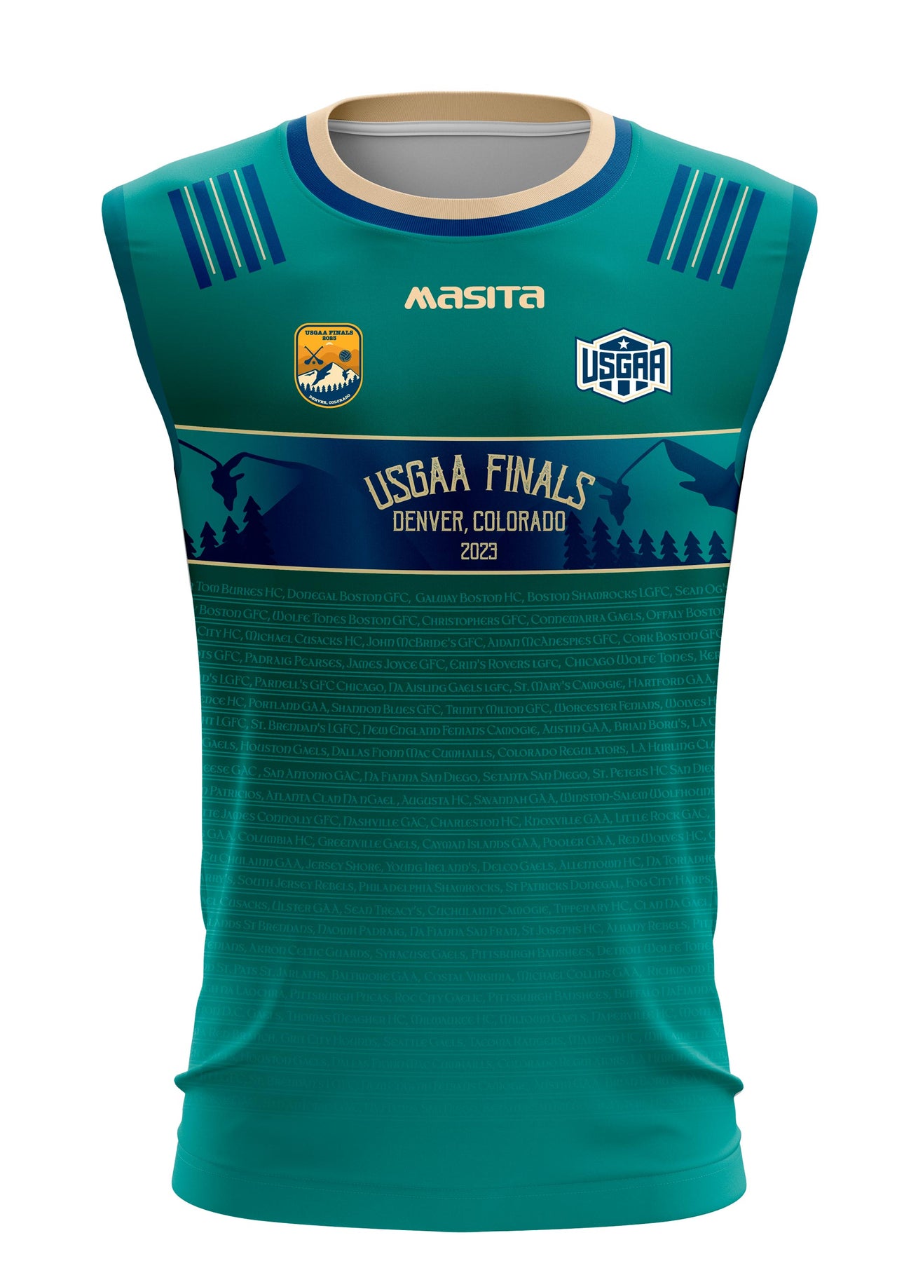 USGAA Denver23 Green Sleeveless Shirt Player Fit Adult