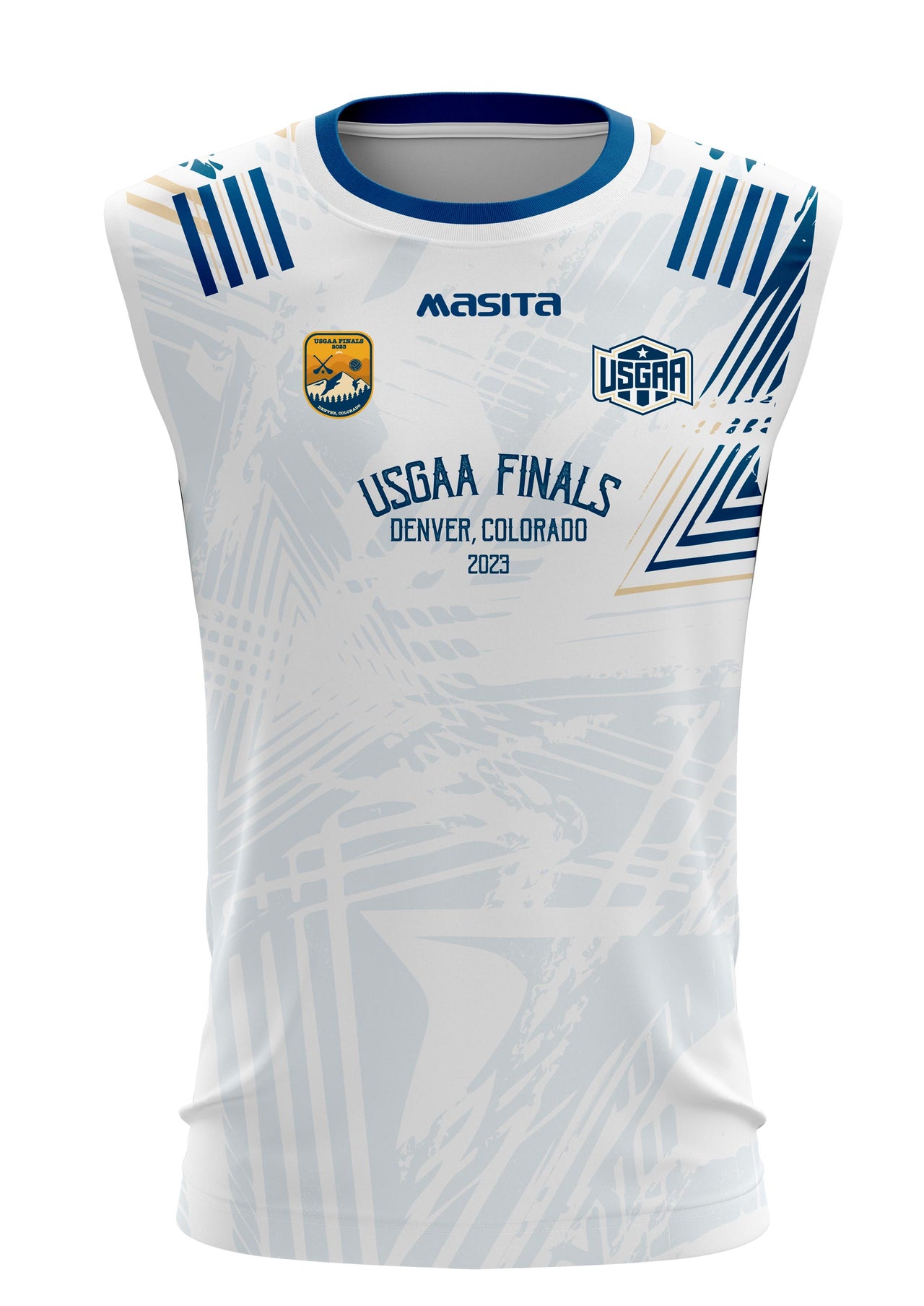 USGAA Denver23 White Sleeveless Shirt Regular Fit Adult
