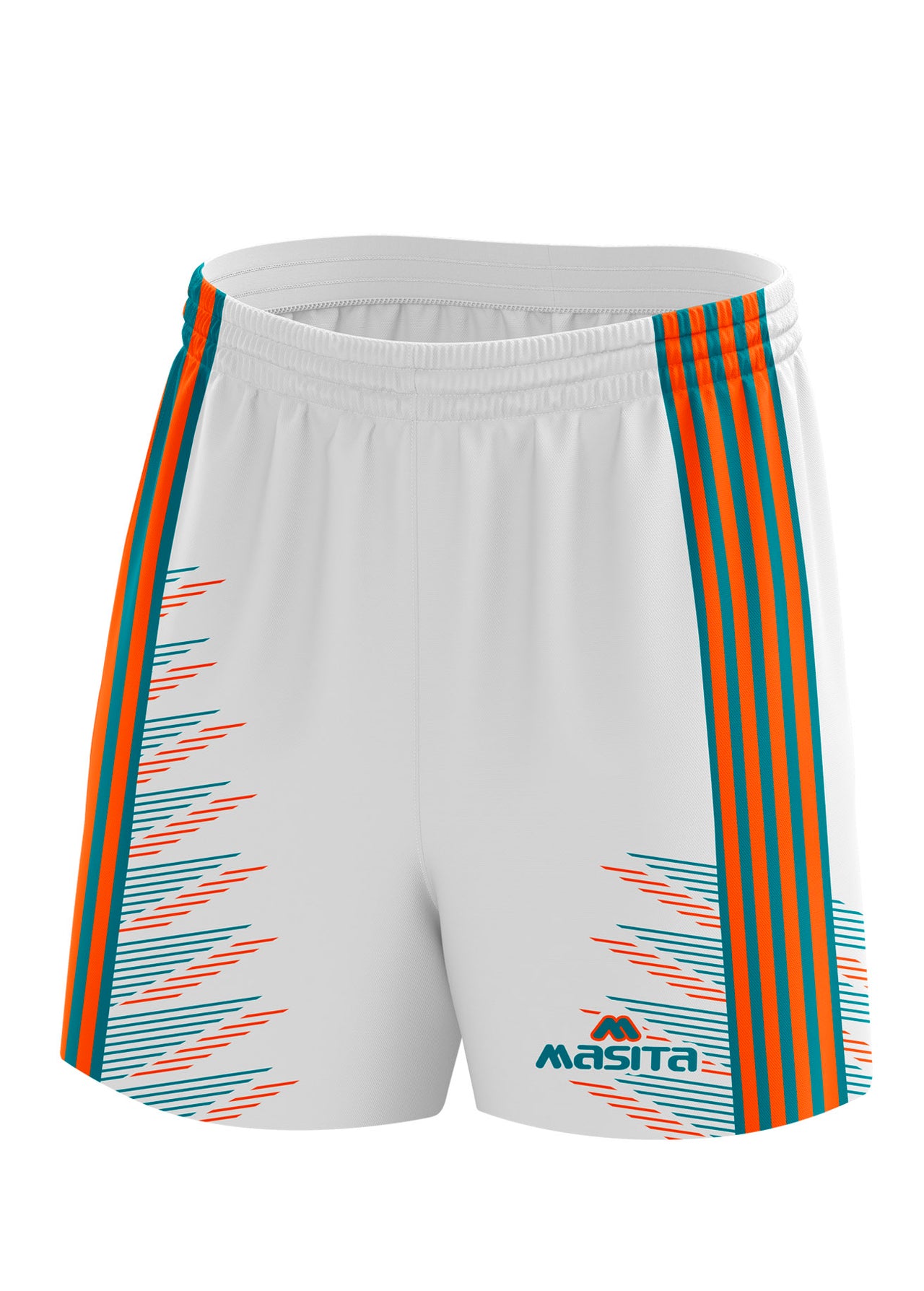 Hydro Gaelic Shorts White/Orange/Ocean Green Adult