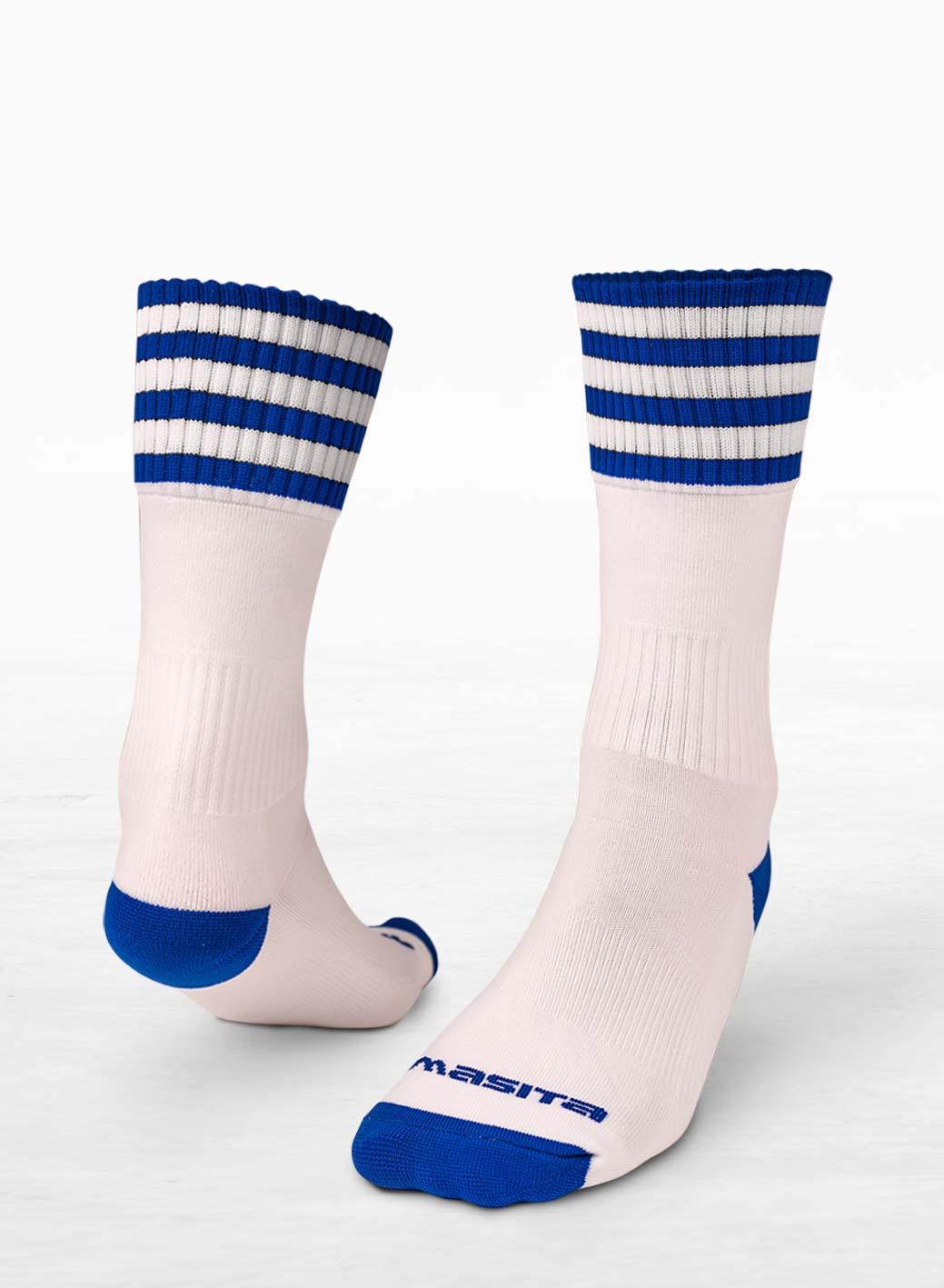 White/Blue/White Midi Sock