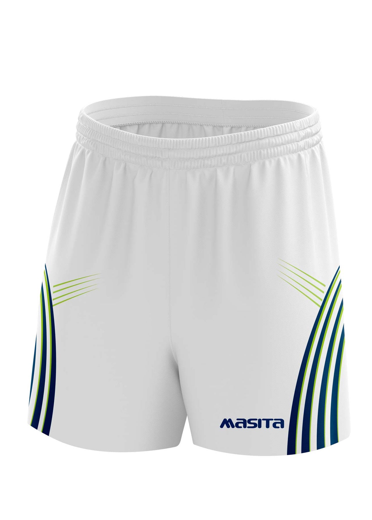Casey Gaelic Shorts White/Navy/Neo Green Adult