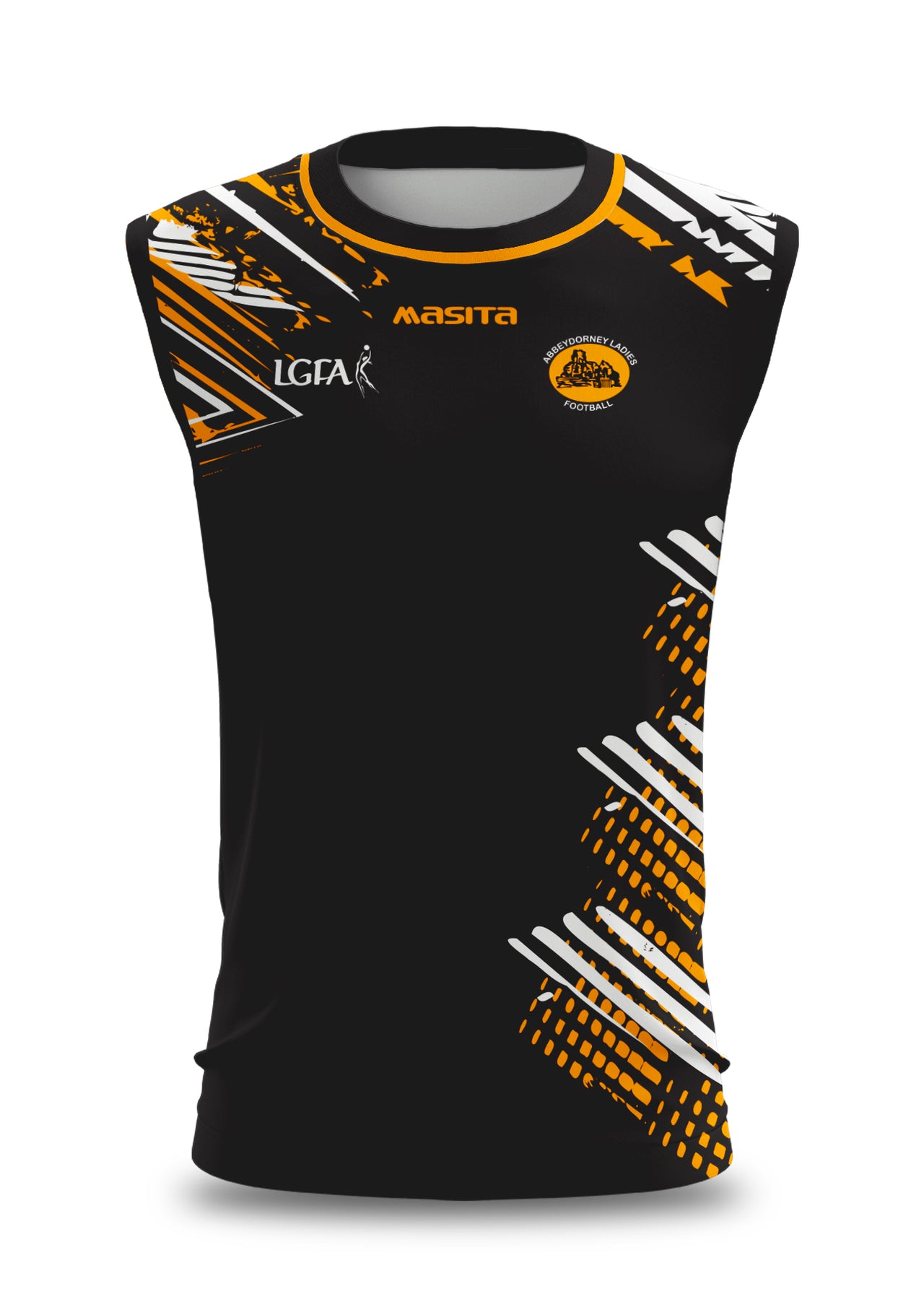 Abbeydorney LGFC Pop Up Shop Black Sleeveless Jersey Regular Fit Kids & Adults