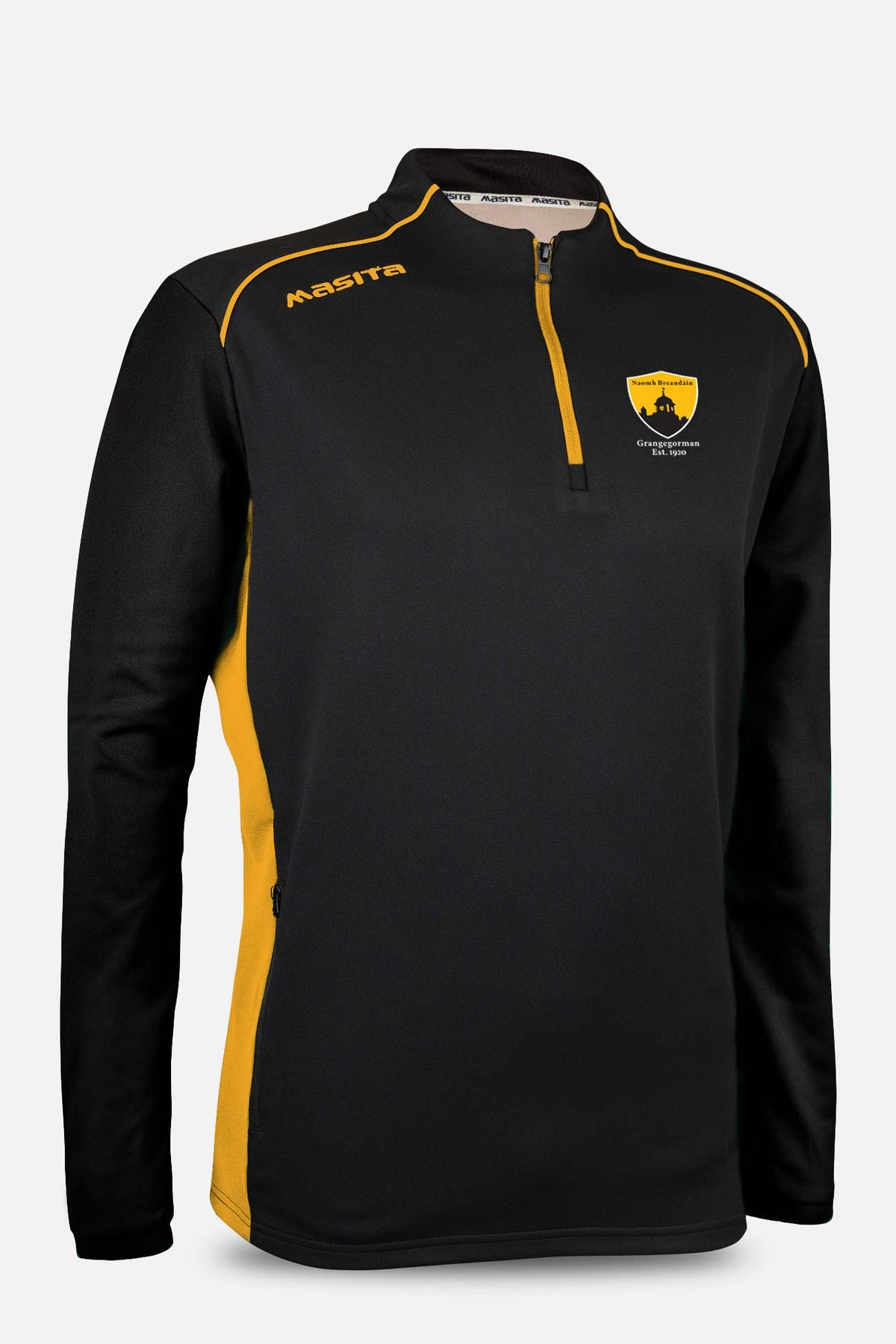 St Brendans GAA Grangegorman Pop Up Arkansas Black/Amber Half Zip Kids & Adults