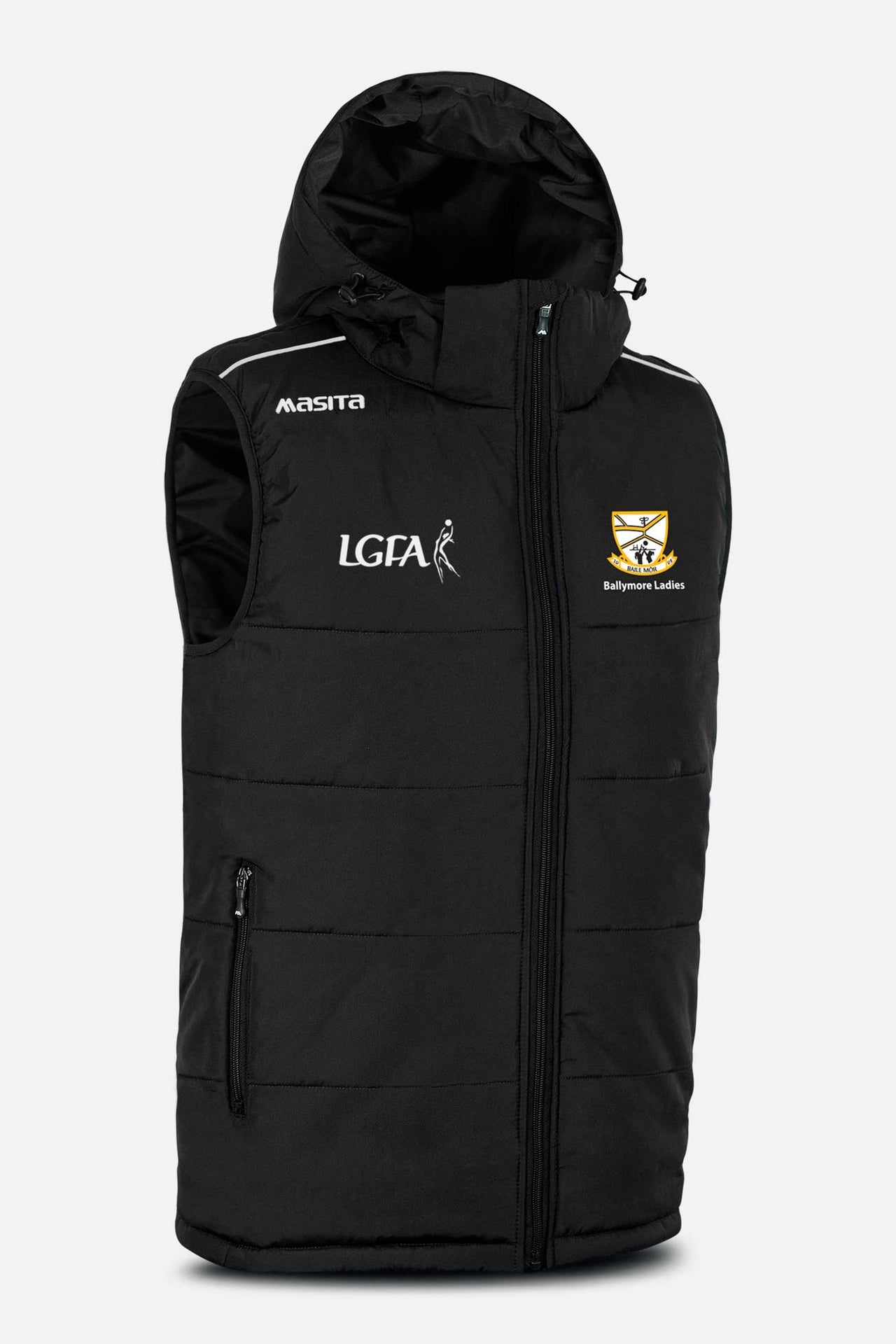 Ballymore LGFA Black Sleeveless Gilet Kids & Adults