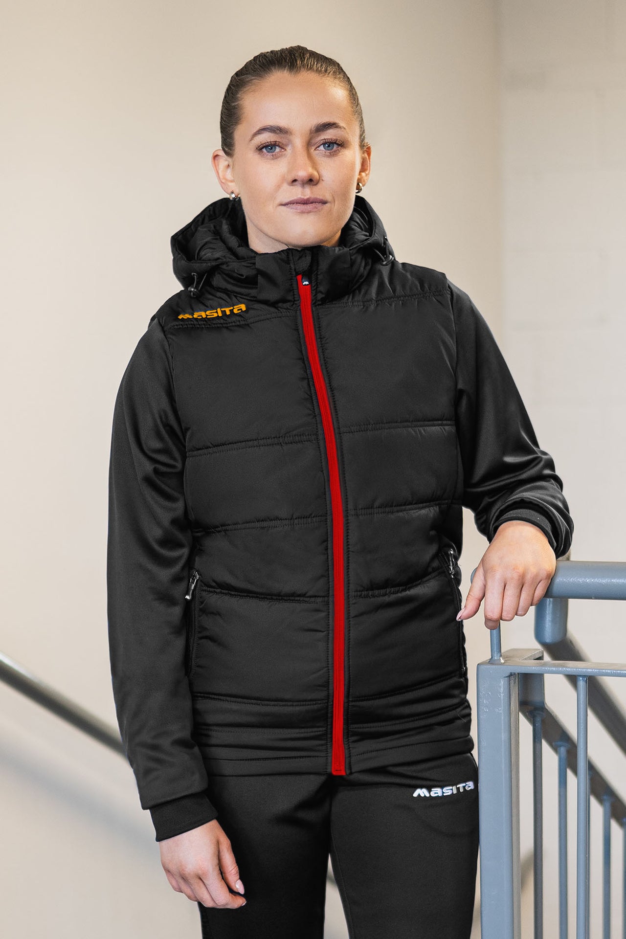 Nova Padded Jacket Black/Red/Amber