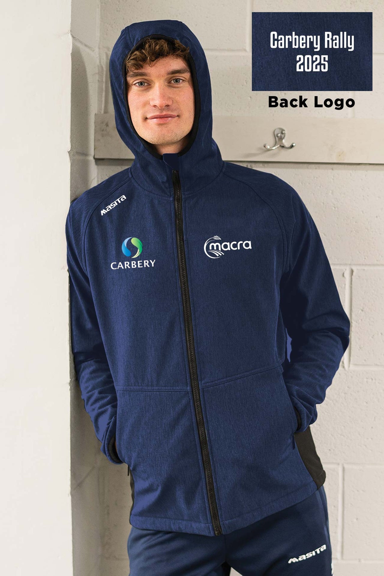 Carbery Macra  Navy Softshell Hoodie Jacket Kids & Adults