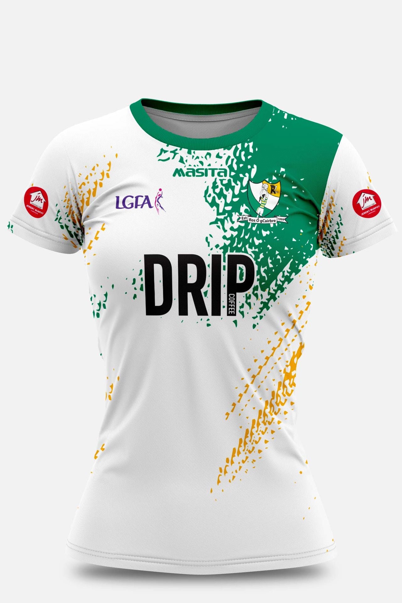 Carbery Rangers LGFA  White Training Jersey Regular Fit Kids & Adults