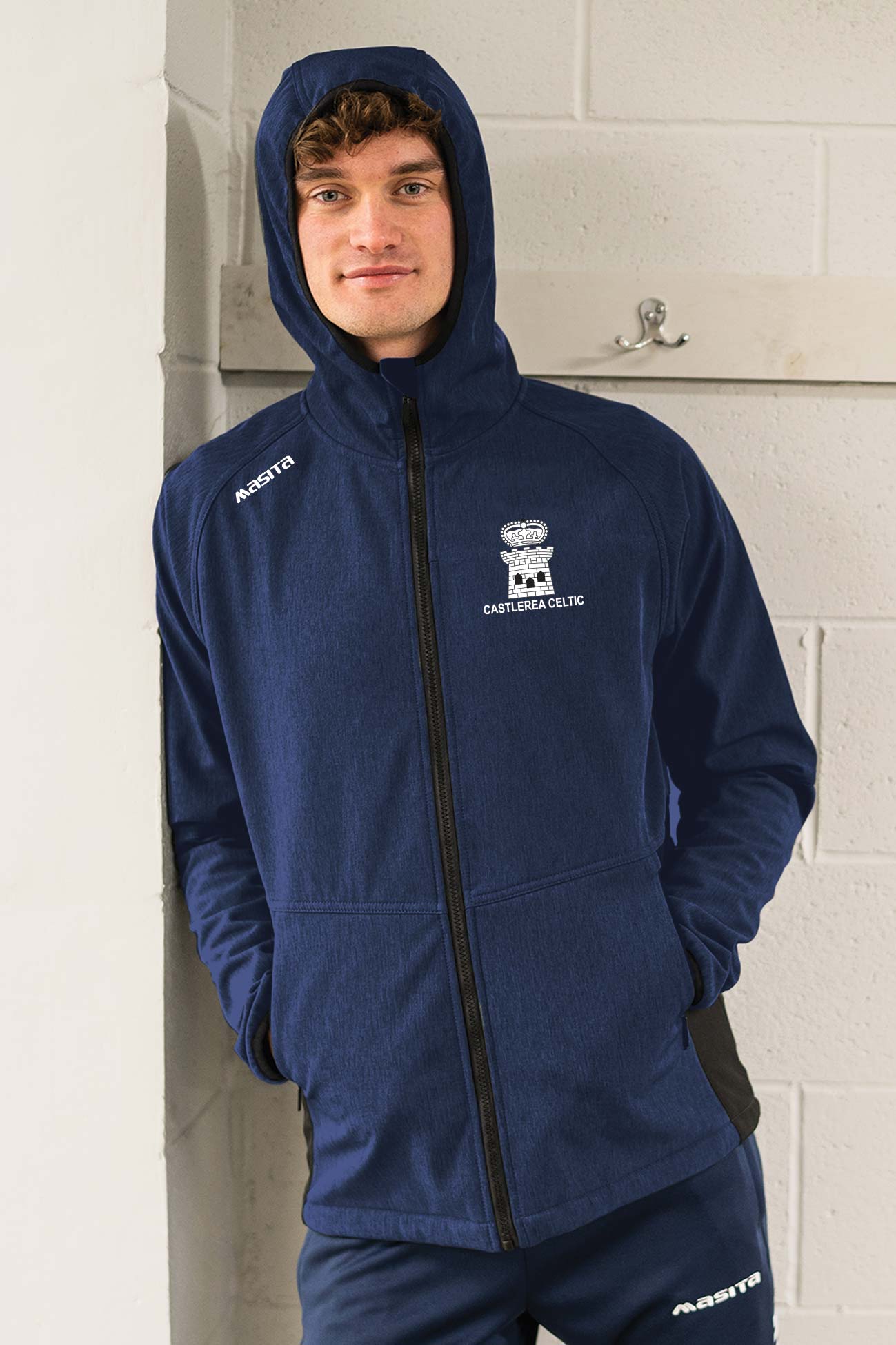 Castlerea Celtic FC Navy Softshell Hoodie Jacket Adult