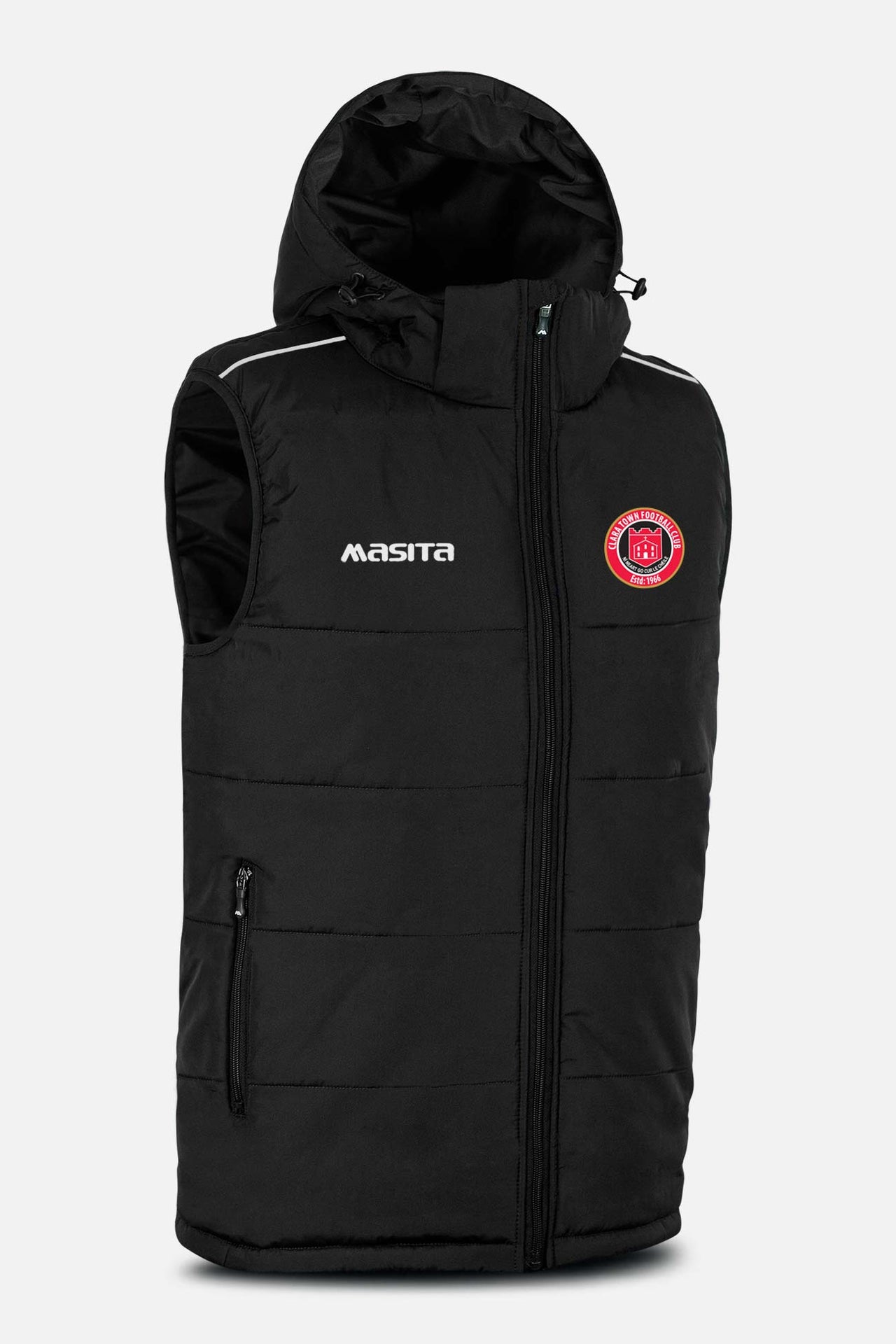 Clara Town FC Black Sleeveless Gilet Kids & Adults
