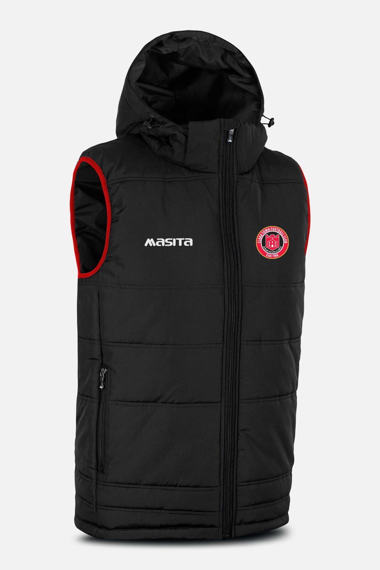 Clara Town FC Black Nova Sleeveless Gilet Kids & Adults