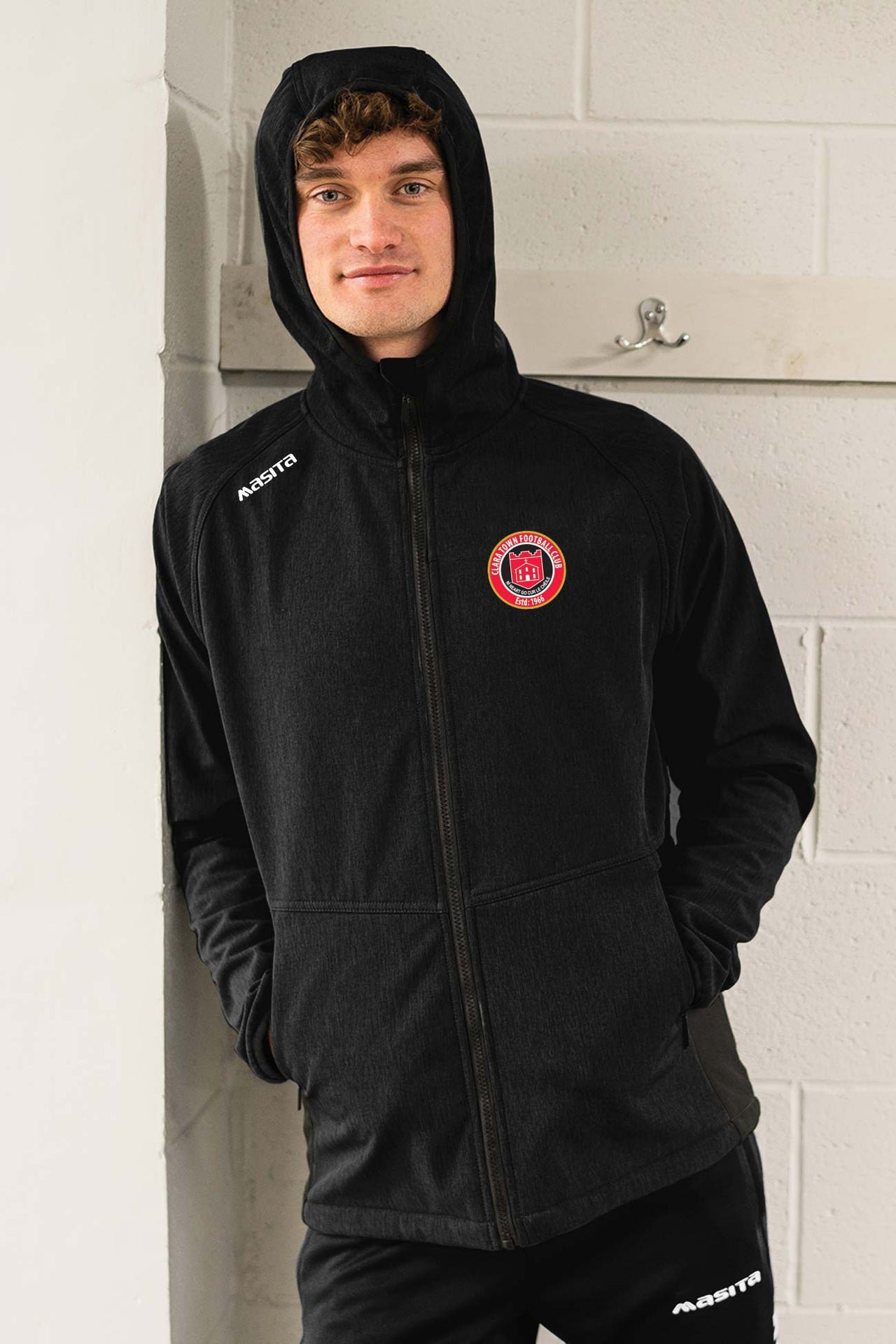Clara Town FC  Black Softshell Hoodie Jacket Kids & Adults