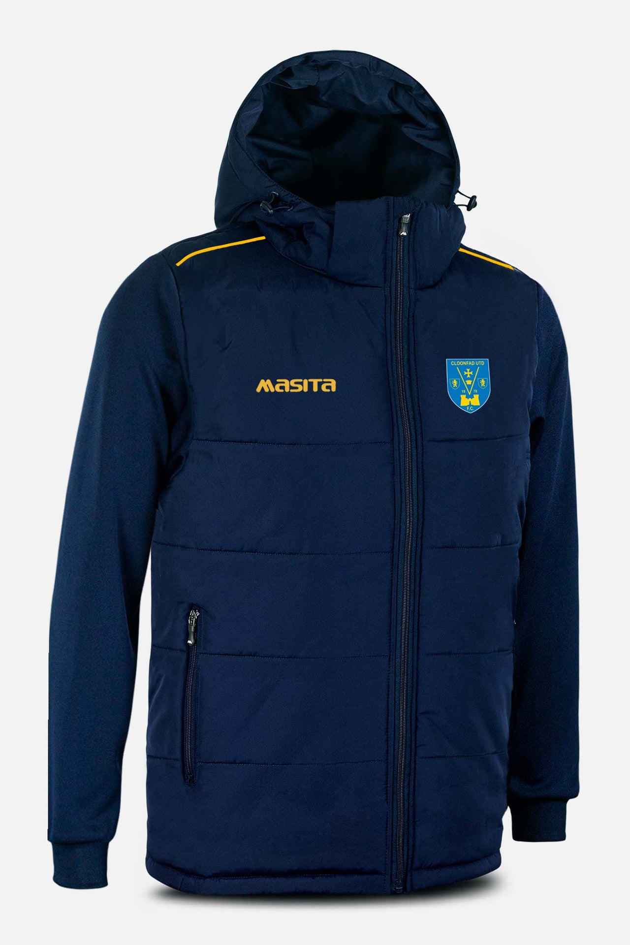 Cloonfad Utd Navy/Amber Padded Jacket Kids & Adults
