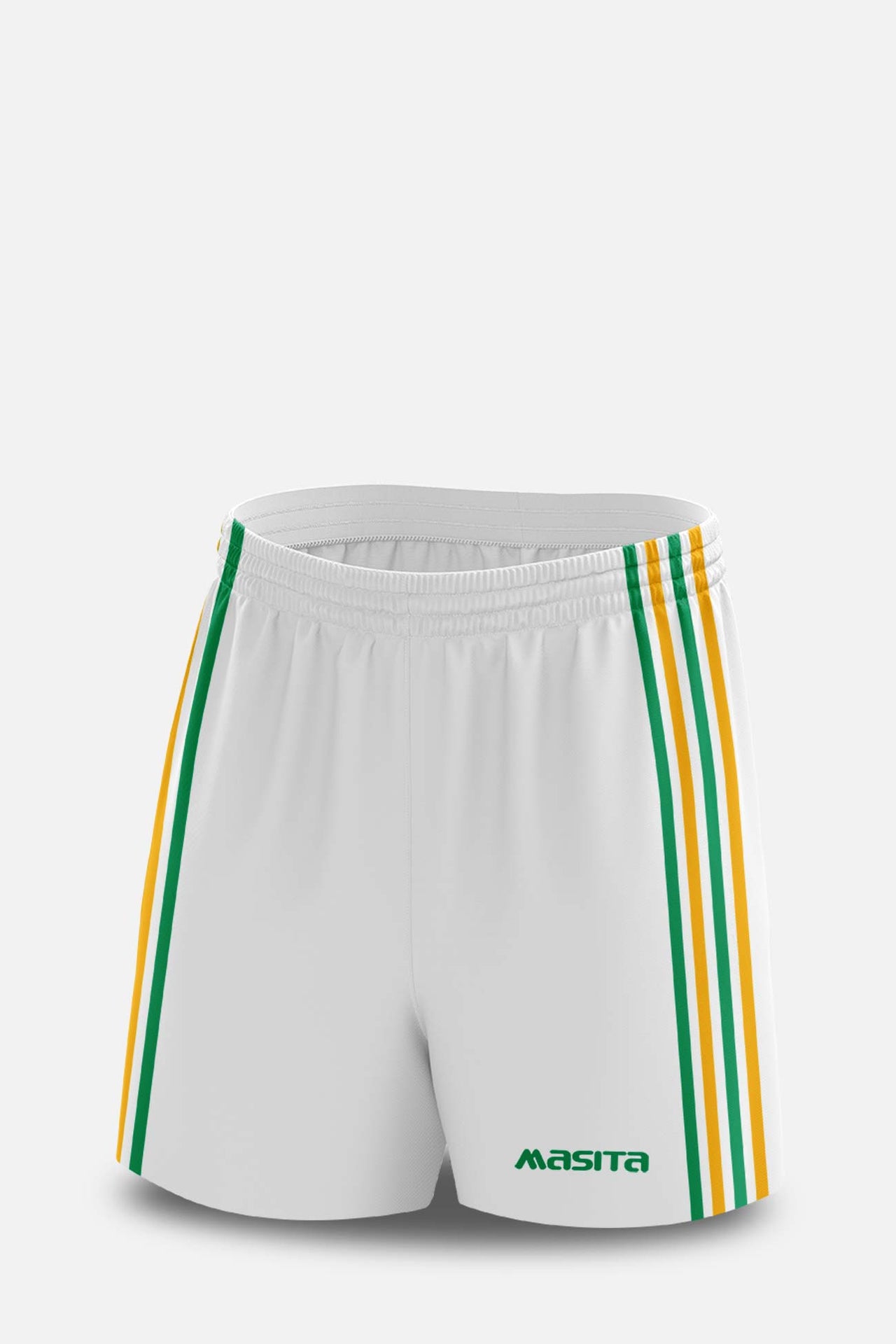 Donard Style Gaelic Shorts White/Green/Amber All Sizes