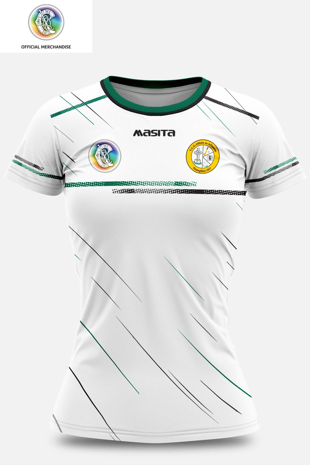 Erin's Isle CLG Away Camogie Logo Jersey Regular Fit Kids & Adults