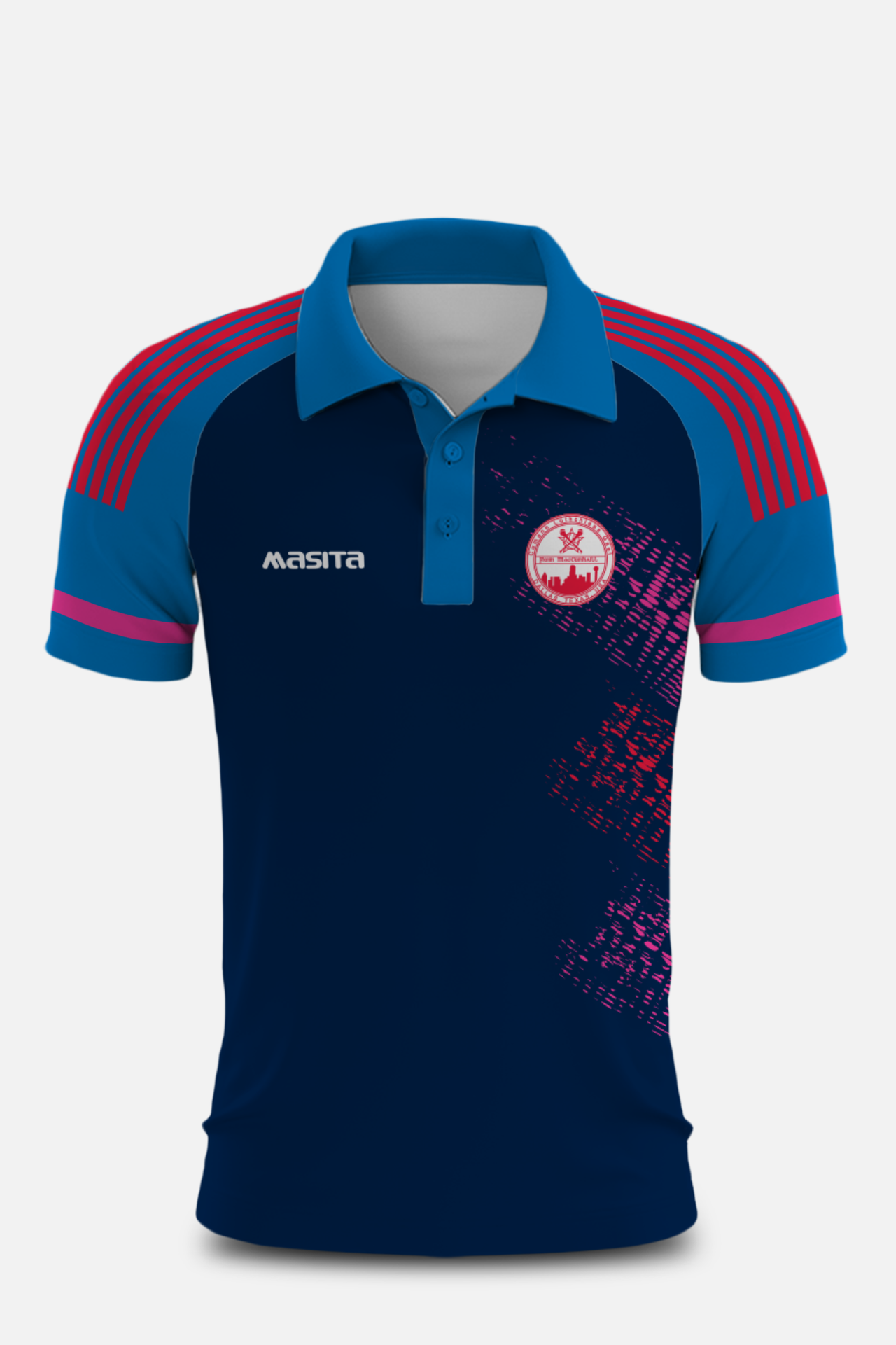 Dallas Fionn Mac Cumhaills Pop Up Shop Navy & Pink Polo Shirt Unisex Fit