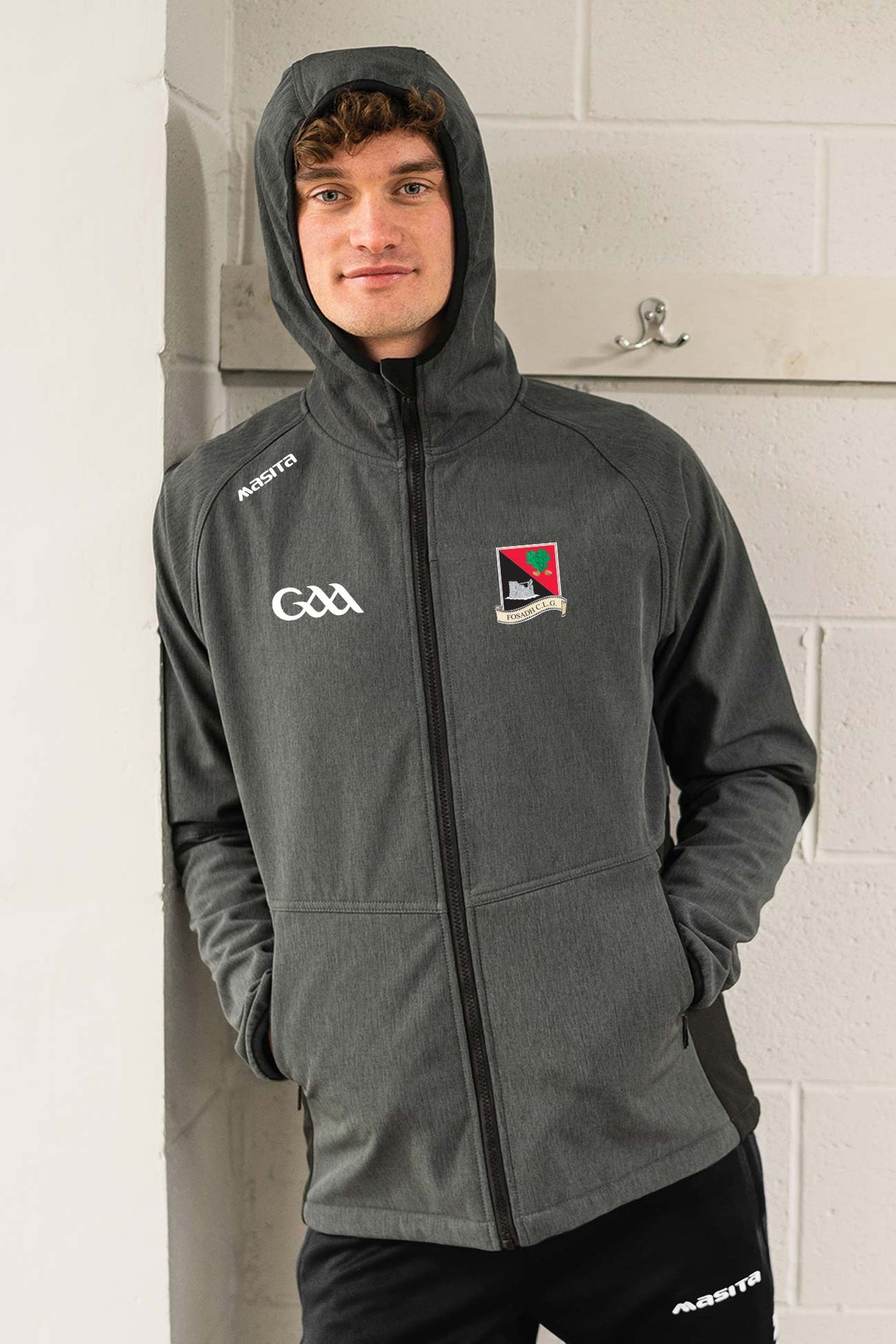 Fossa GAA Pop Up Shop Grey Softshell Hoodie Jacket Kids & Adults