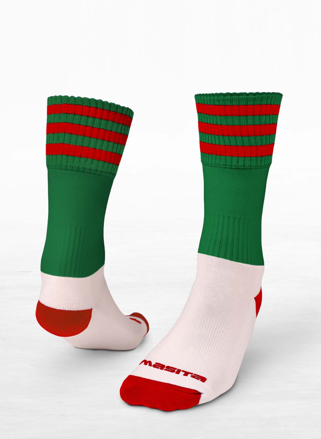 Mostrim Ladies Pop Up Shop Green/Red Midi Socks All Sizes