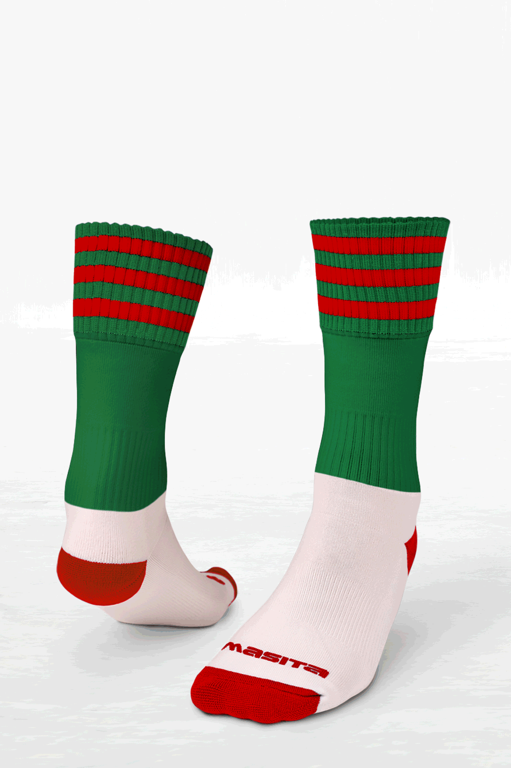 Mostrim Ladies Pop Up Shop Green/Red Midi Socks All Sizes