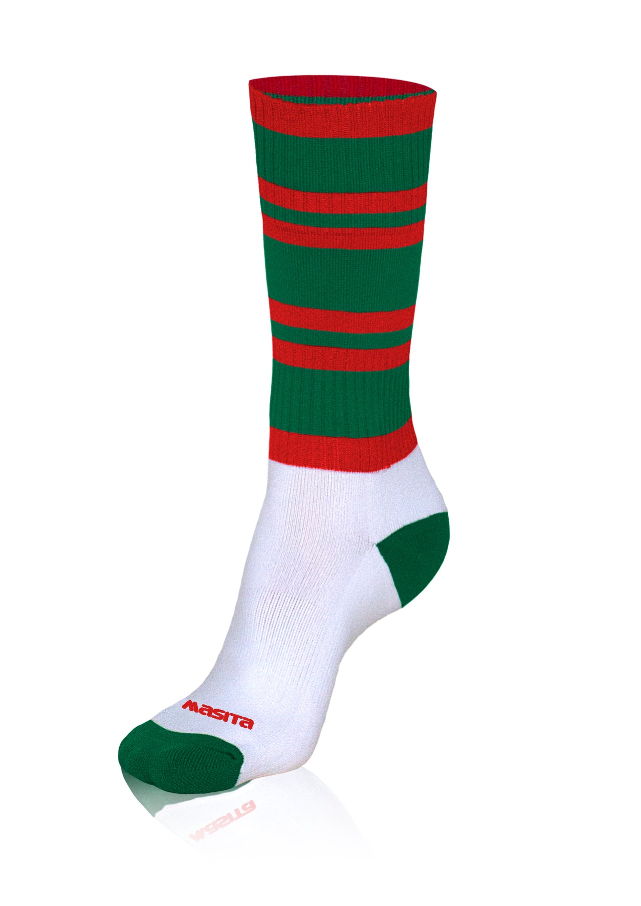 Green/Red Hooped Midi Socks All Sizes