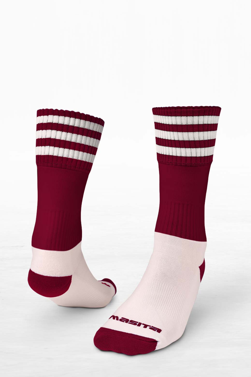 Maroon/White Midi Socks All Sizes
