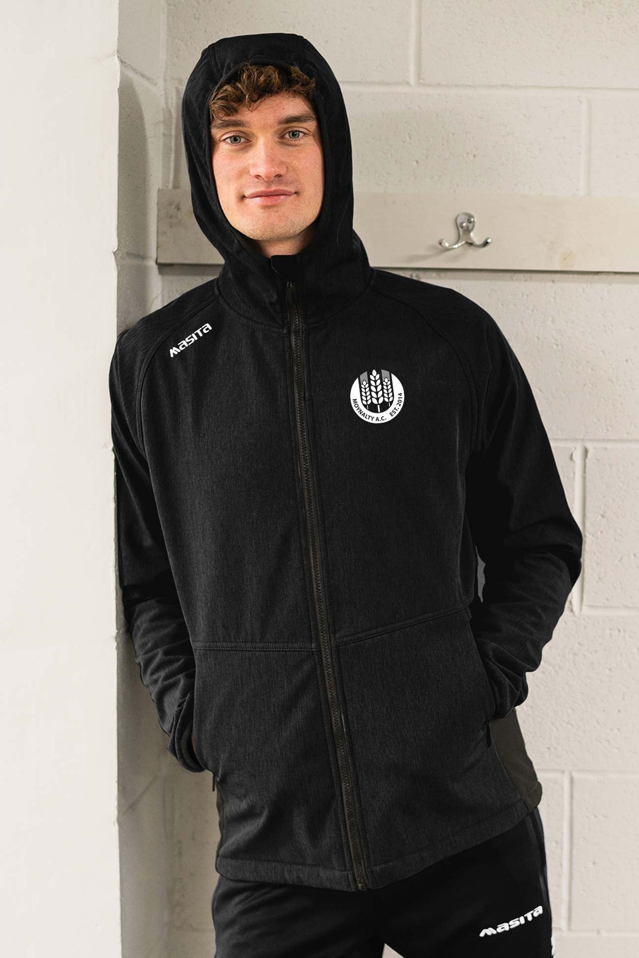 Moynalty AC Pop Up Shop Black Softshell Hoodie Jacket Adult