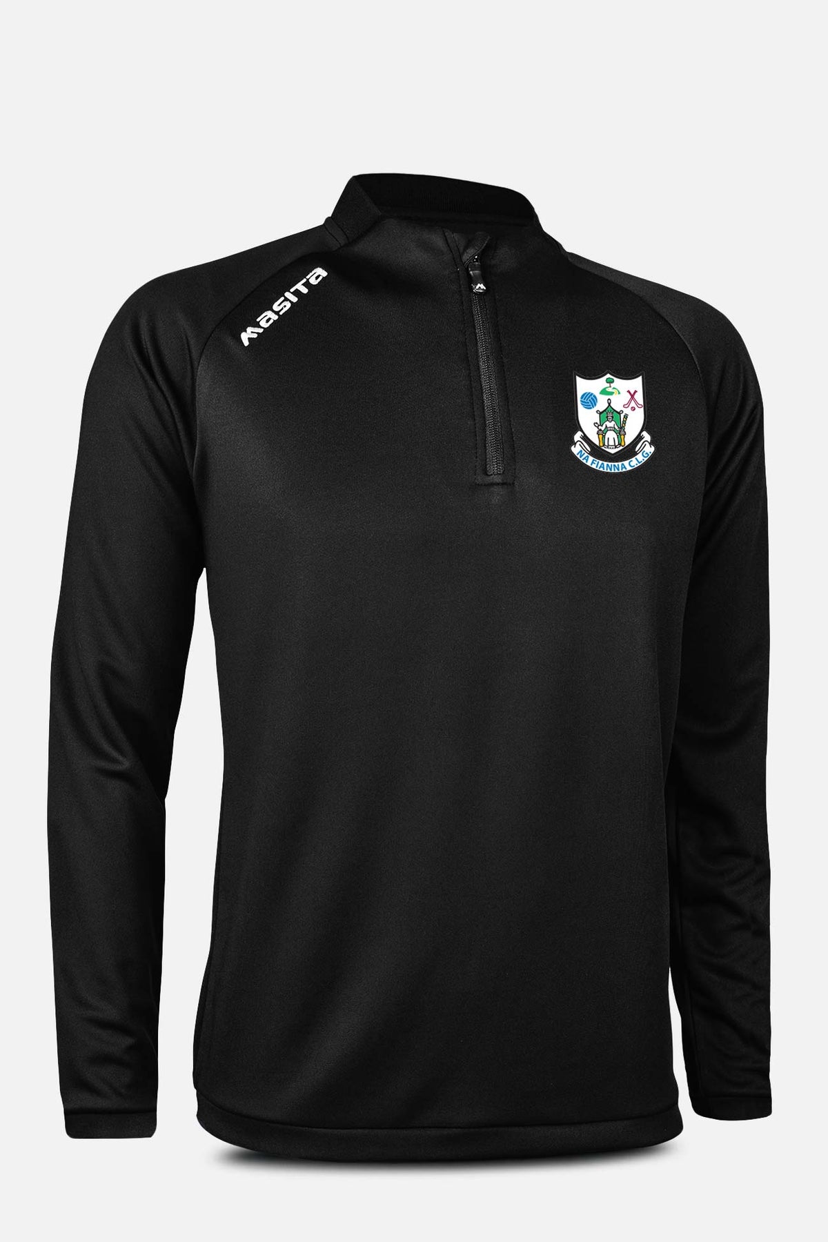 Na Fianna GAA Pop Up Shop Black Rico Style Half Zip Kids & Adults