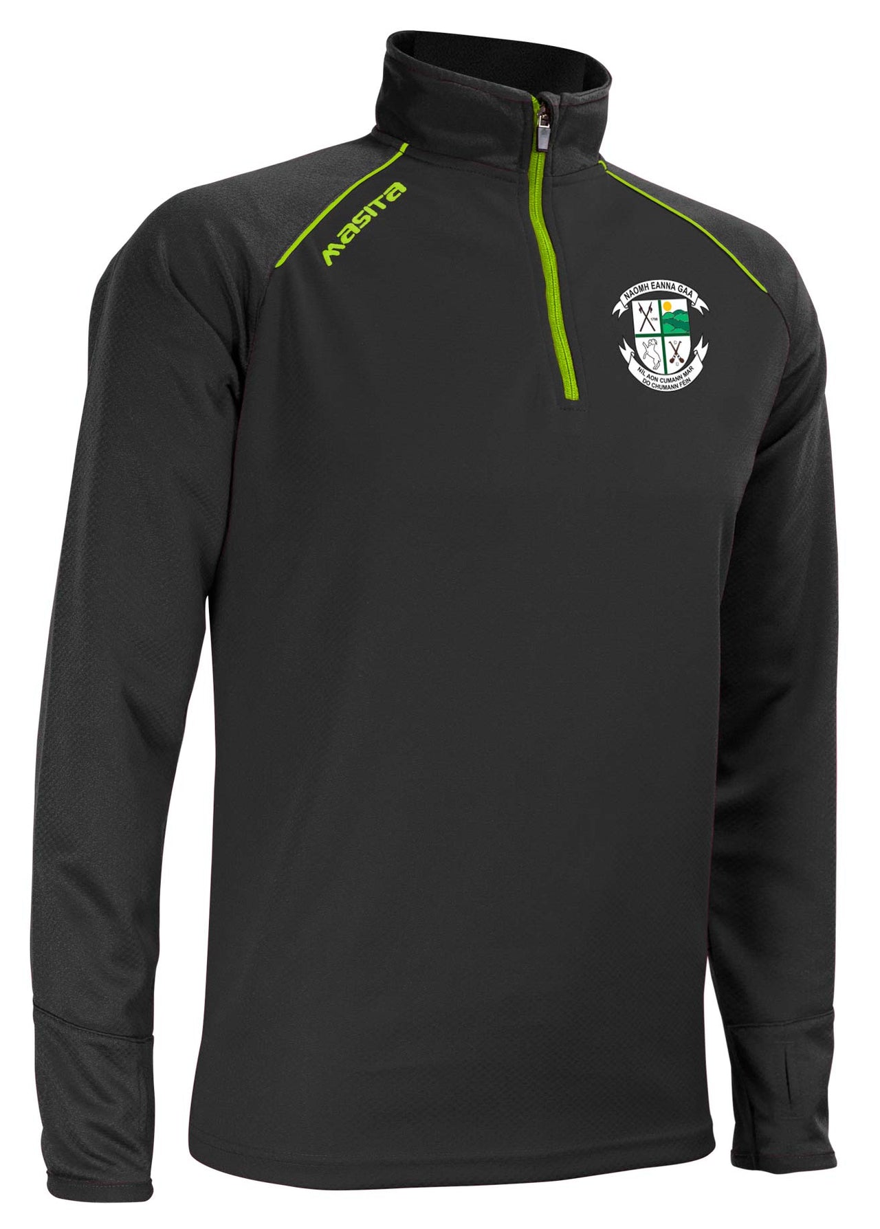 Naomh Eanna Grey/Flo Green Supreme Half Zip Adults