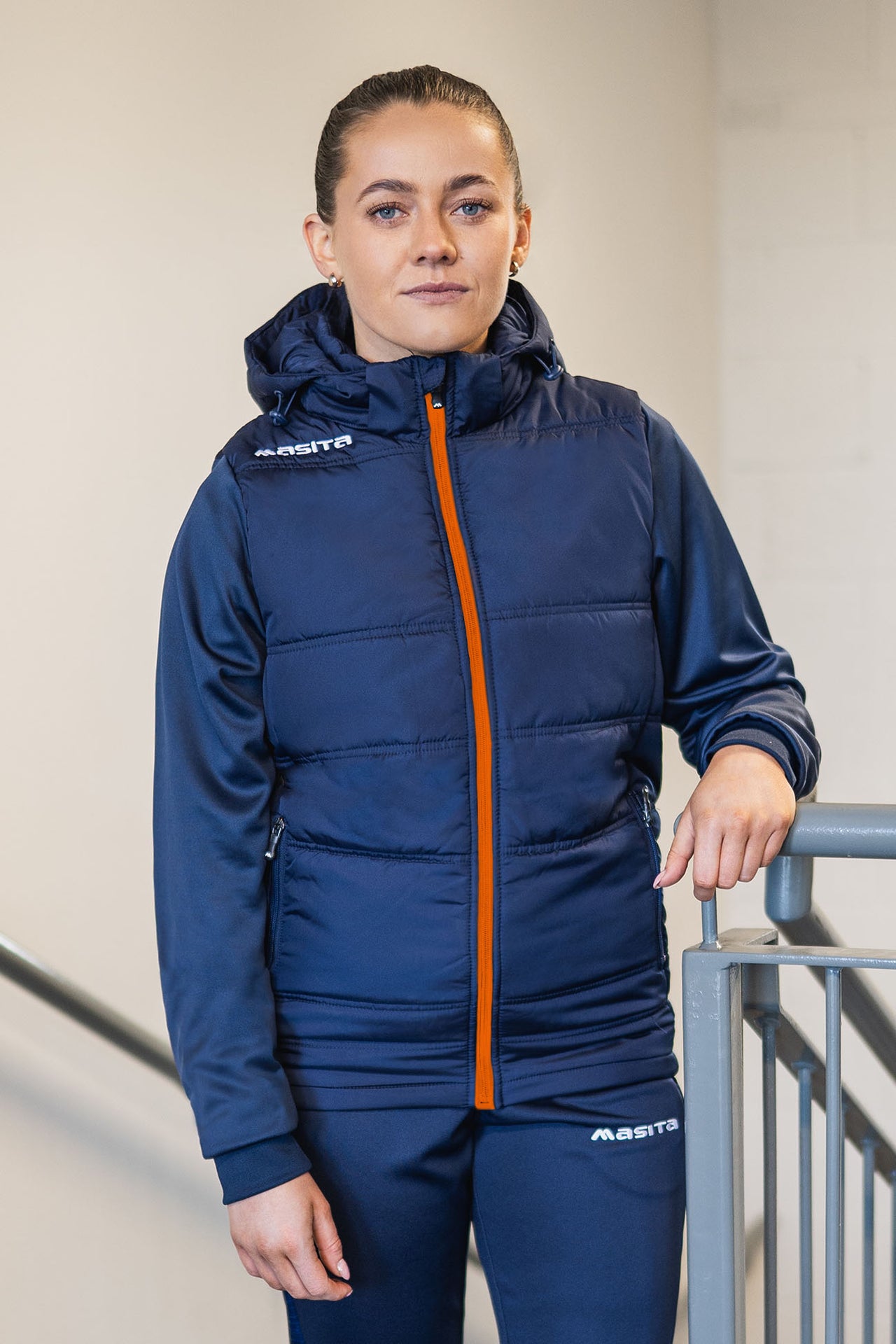 Nova Padded Jacket Navy/Orange