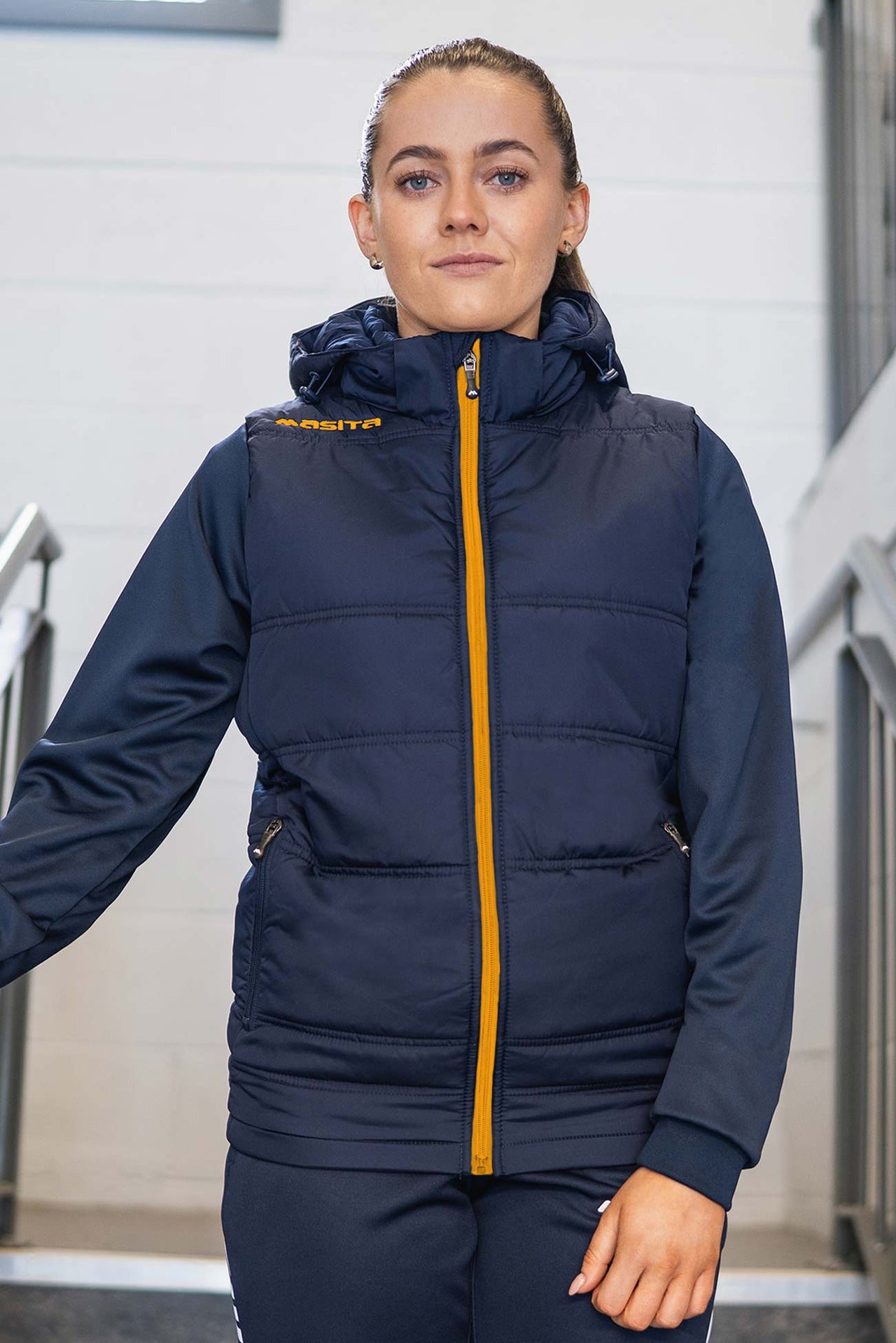 Nova Padded Jacket Navy/Amber Option 2