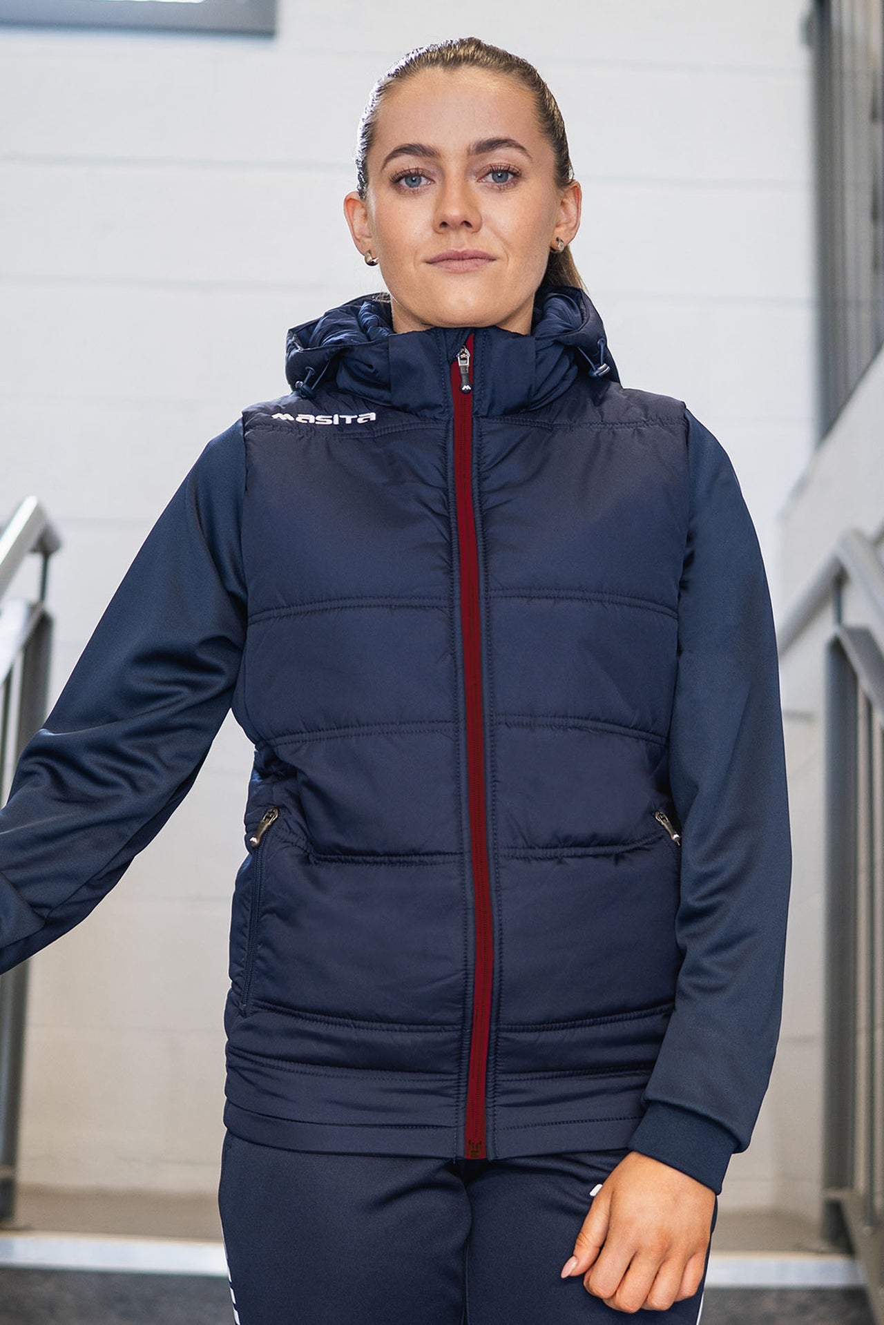 Nova Padded Jacket Navy/Maroon/White