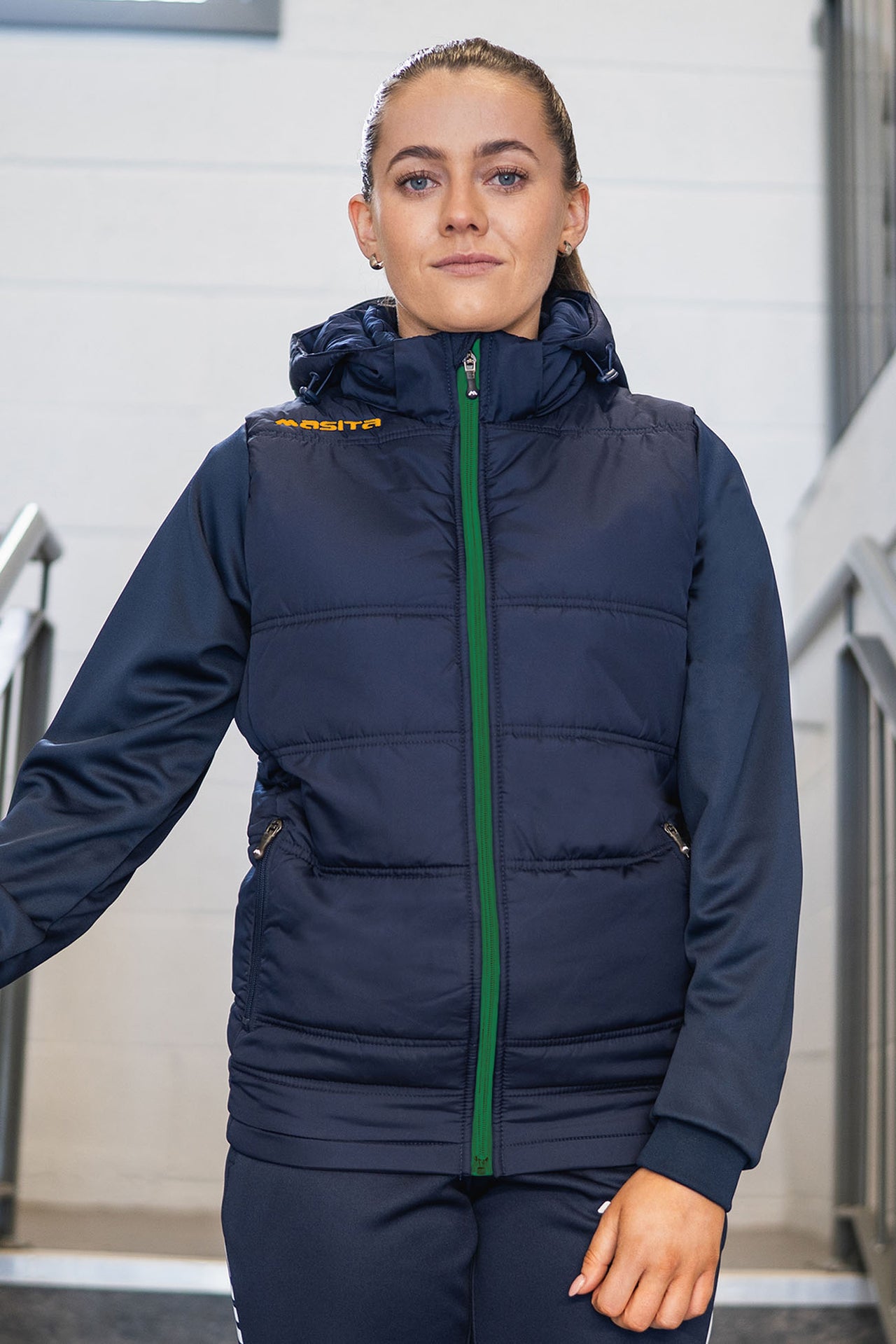 Nova Padded Jacket Navy/Green/Amber