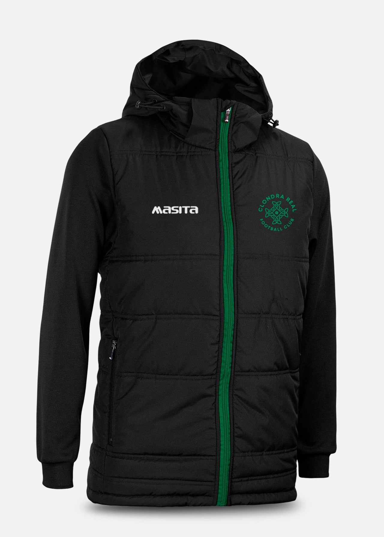 Real Clondra F.C  Black Padded Jacket Kids & Adults