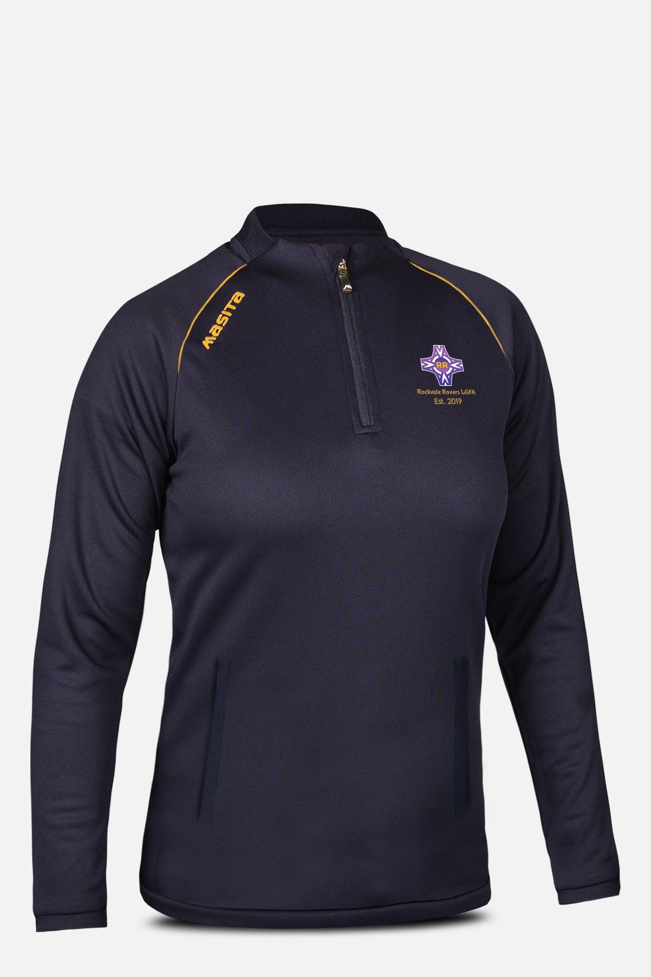 Rockvale Rovers LGFA Pop Up Shop Navy/Amber Rico Style Half Zip Kids & Adults