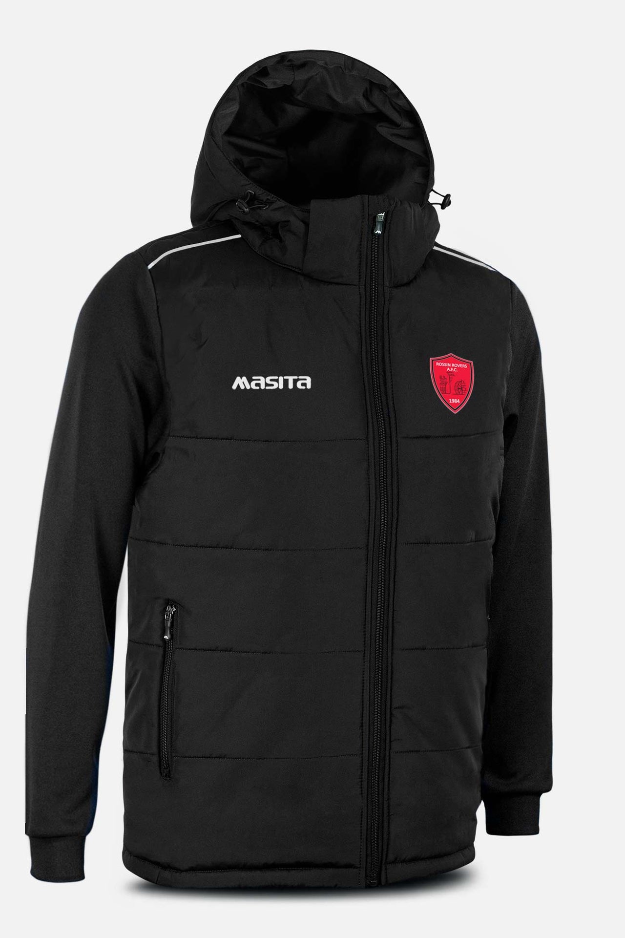 Rossin Rovers AFC Black Padded Jacket Kids & Adults