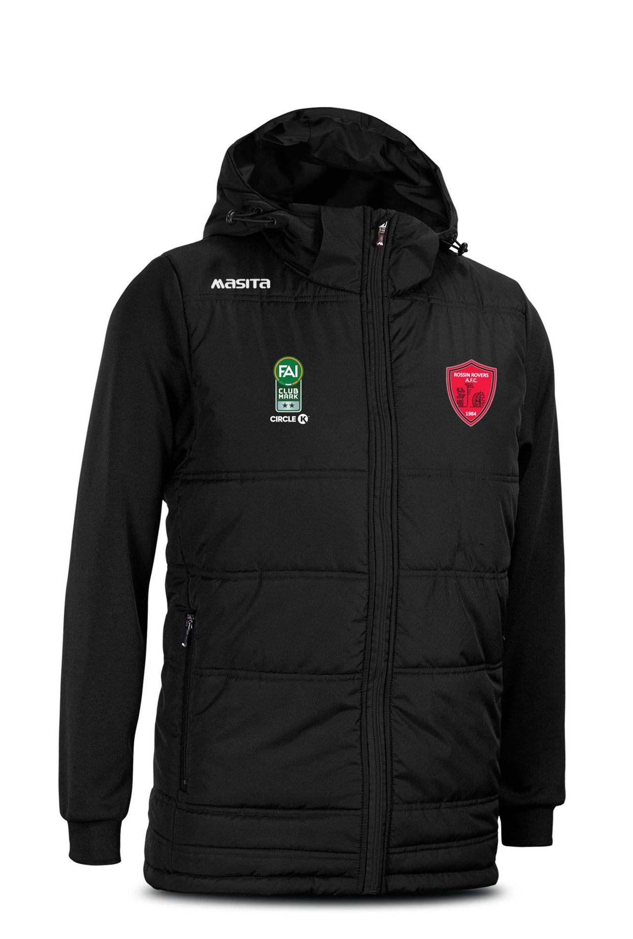 Rossin Rovers AFC  Black Nova Padded Jacket Kids & Adults