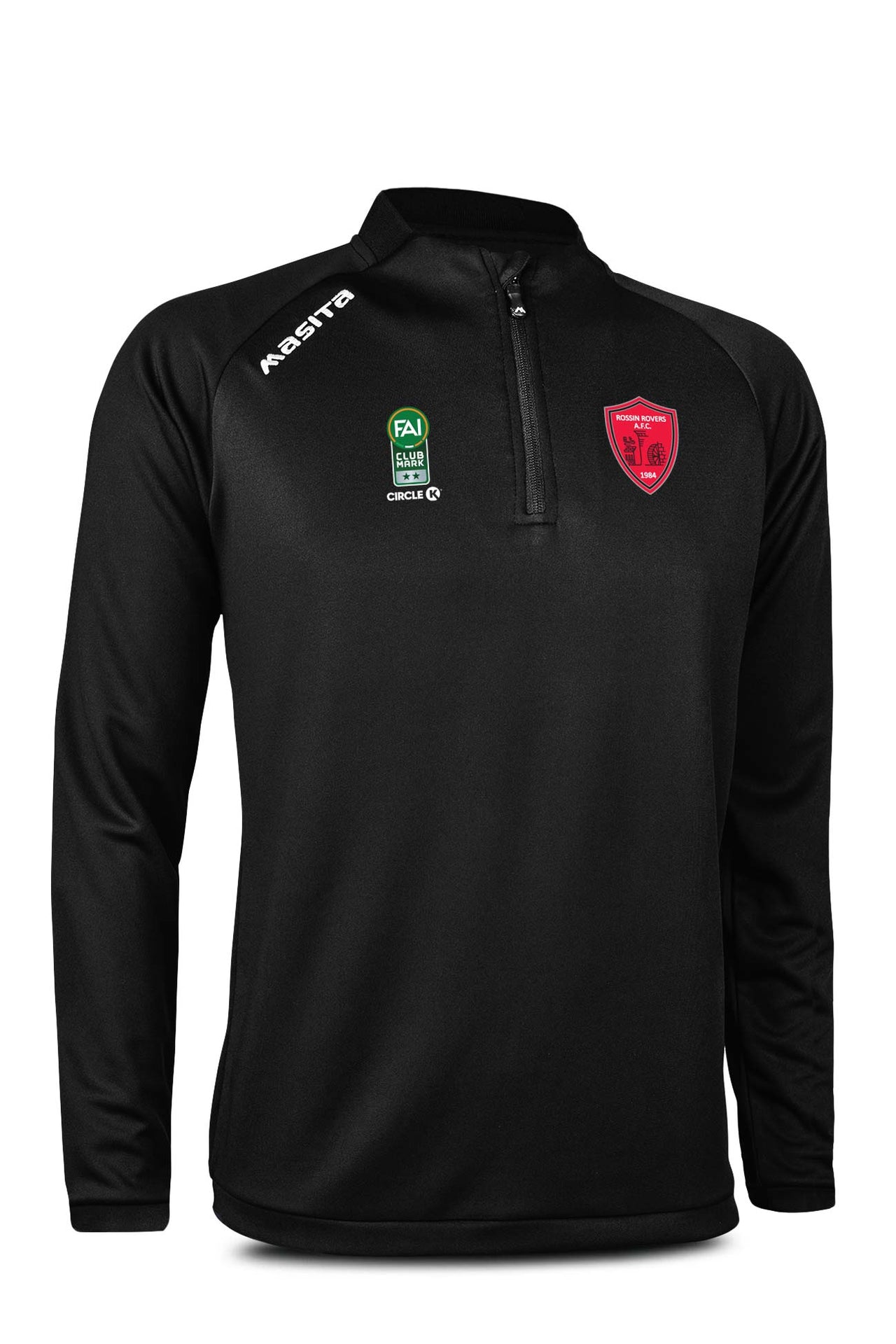 Rossin Rovers AFC  Black Oregon Style Half Zip Adult