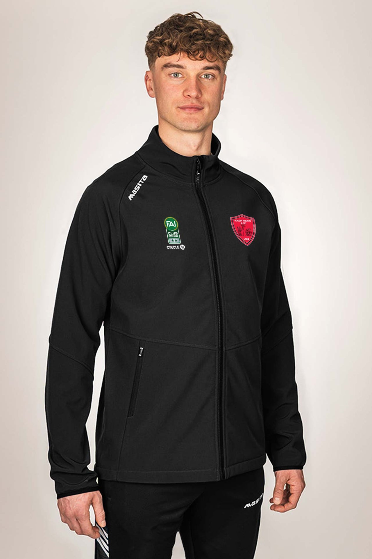 Rossin Rovers AFC  Black Softshell Jacket Kids & Adults