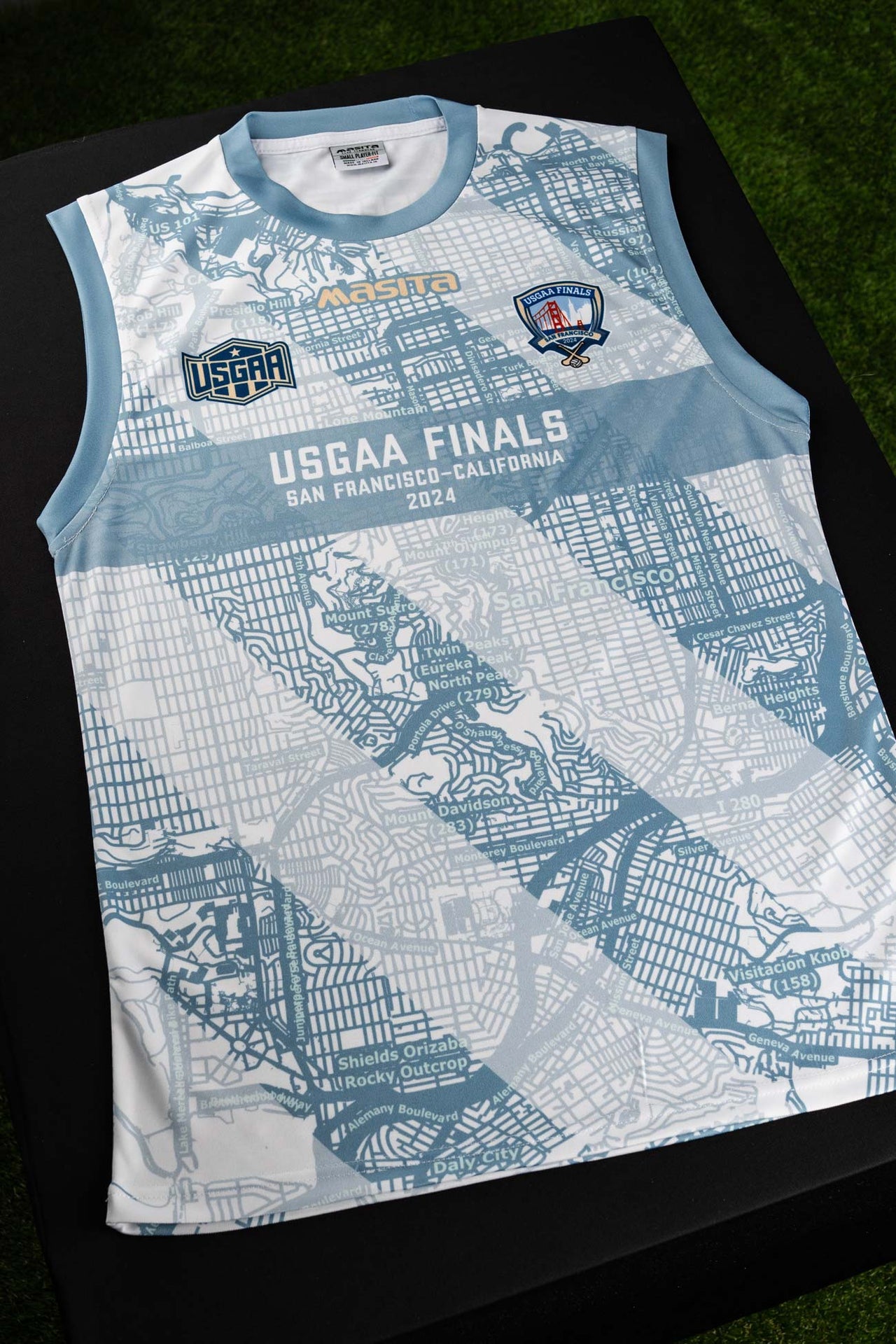 USGAA San Fran Map Sleeveless Shirt Player Fit Adult