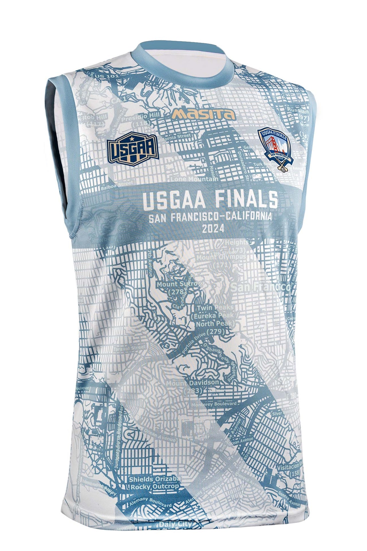 USGAA San Fran Map Sleeveless Shirt Regular Fit Adult