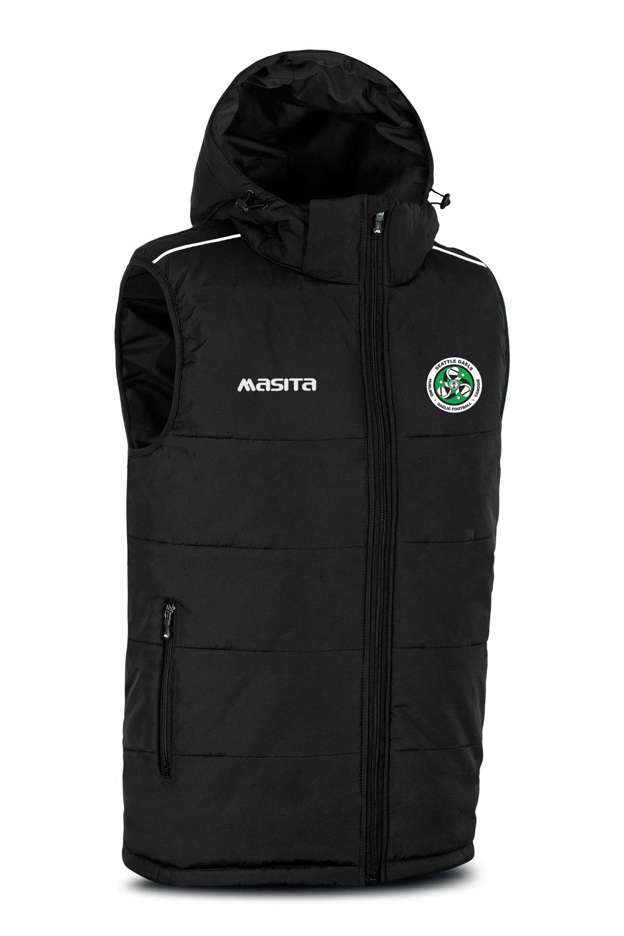 Seattle Gaels Black Sleeveless Gilet Kids & Adults