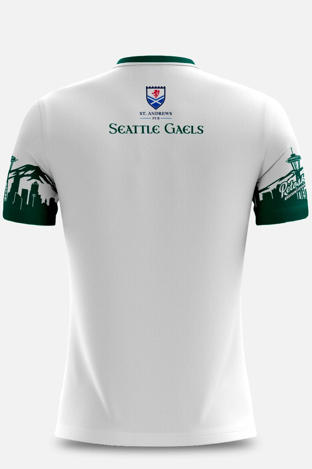 Seattle Gaels GAA White Away Jersey Player Fit Adult