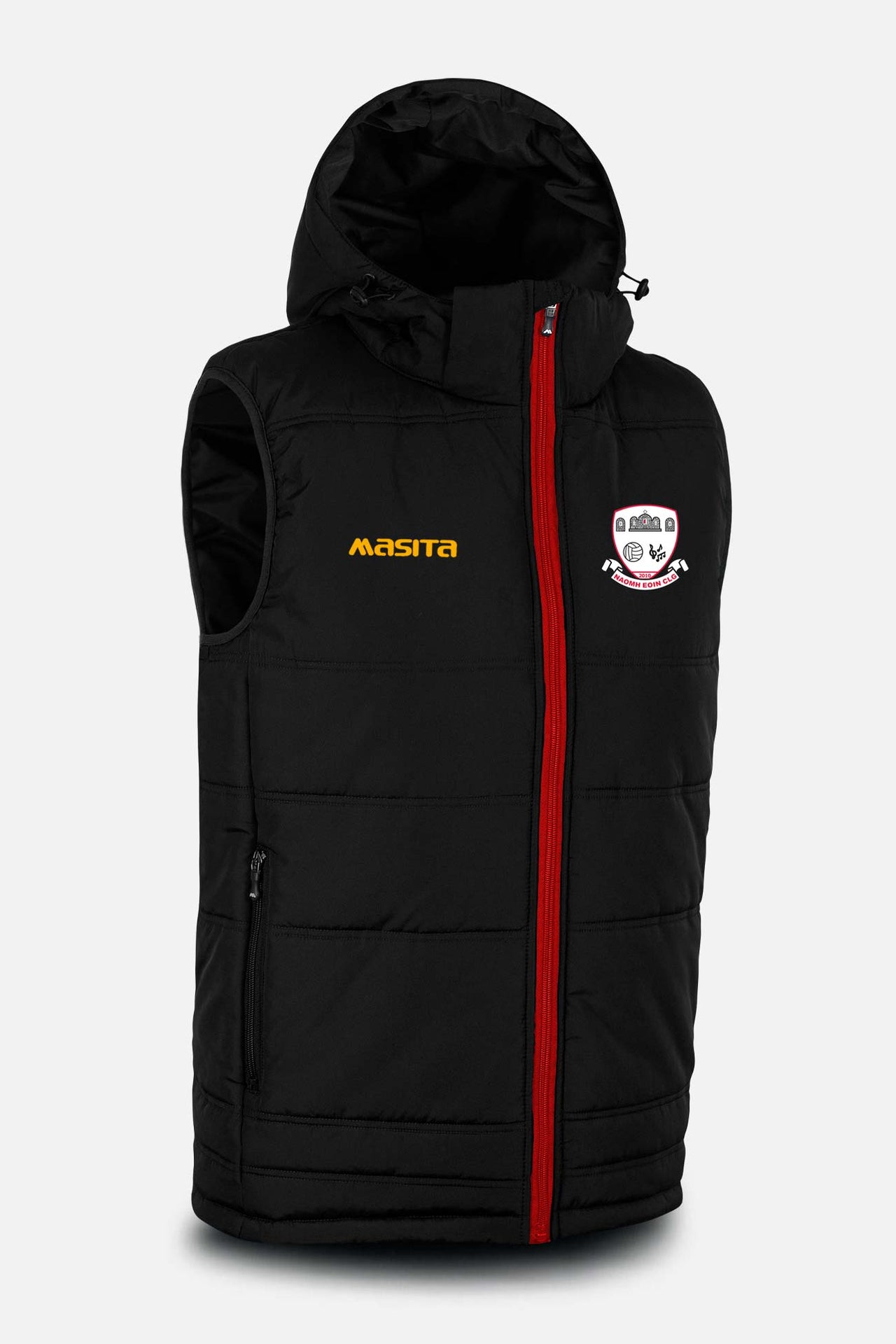 St Johns GAA  Black Nova Sleeveless Gilet Kids & Adults