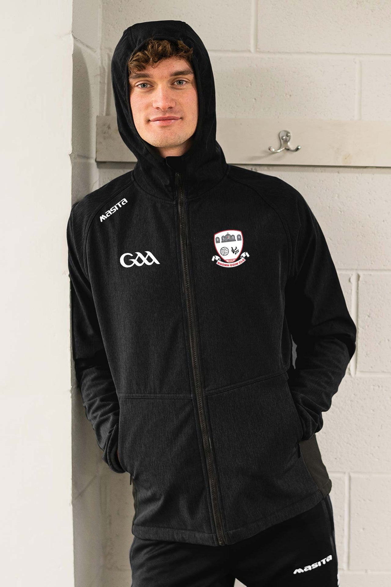St Johns GAA  Black Softshell Hoodie Jacket Kids & Adults
