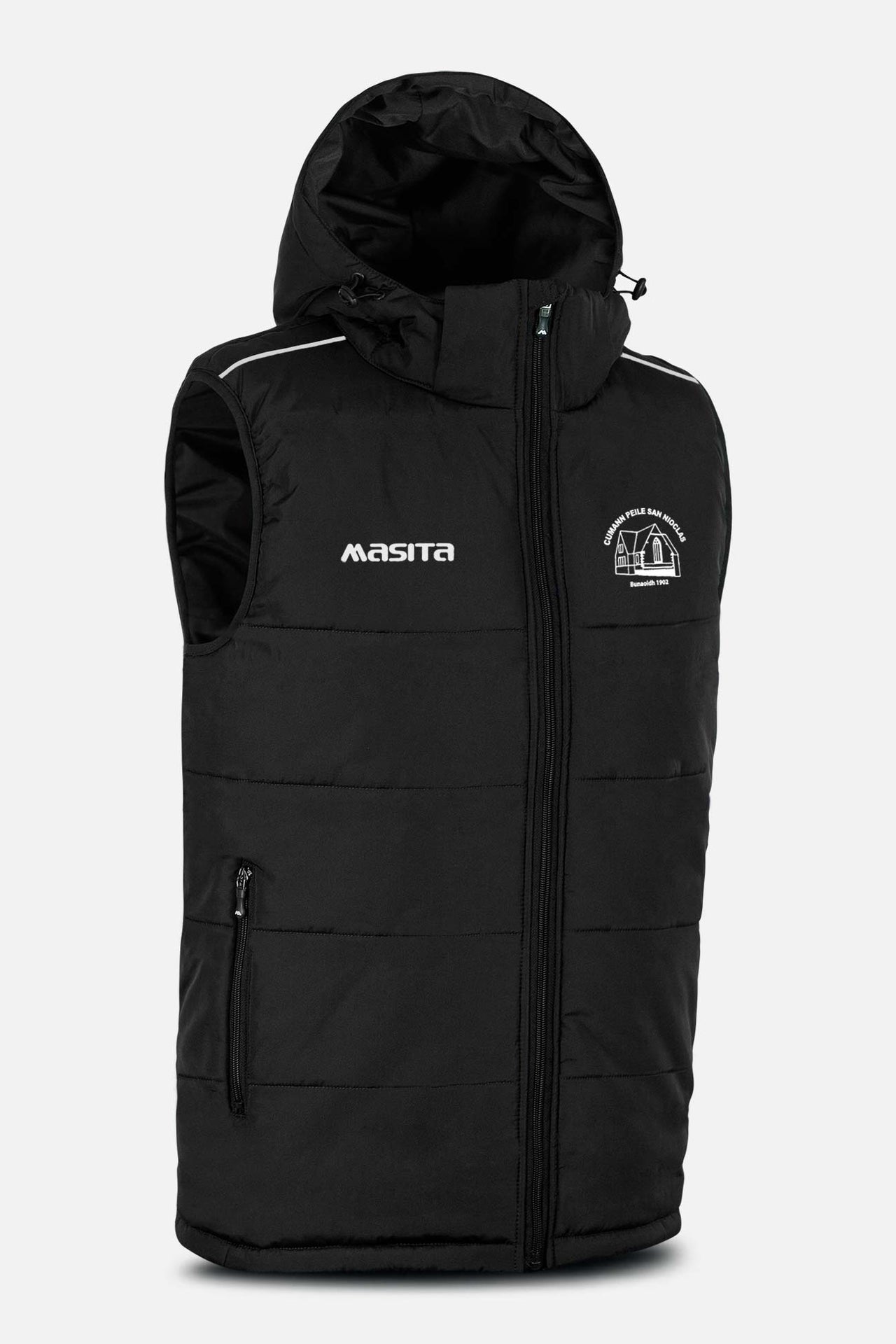 St Nicks GAA Black Sleeveless Gilet Kids & Adults