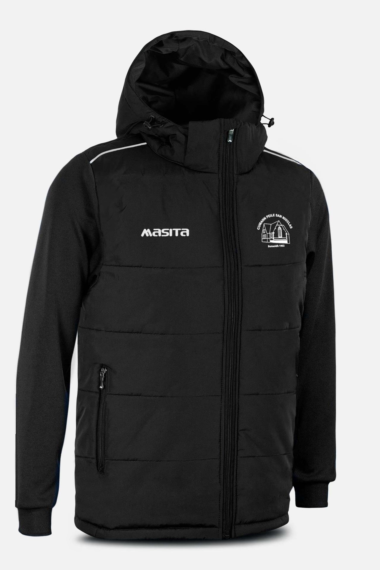 St Nicks GAA Black Padded Jacket Kids & Adults