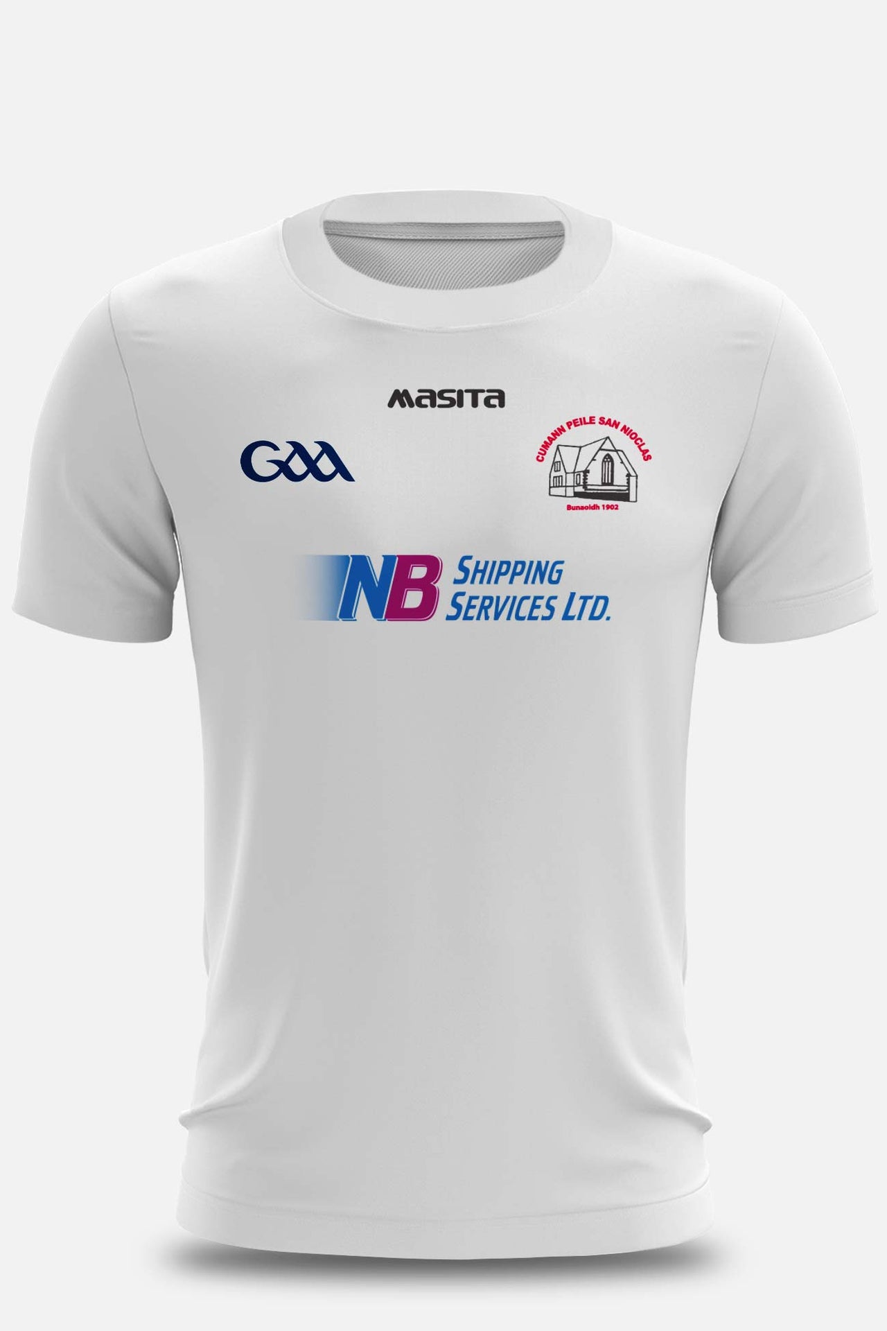 St Nicks GAA  White Training Jersey Regular Fit Kids & Adults