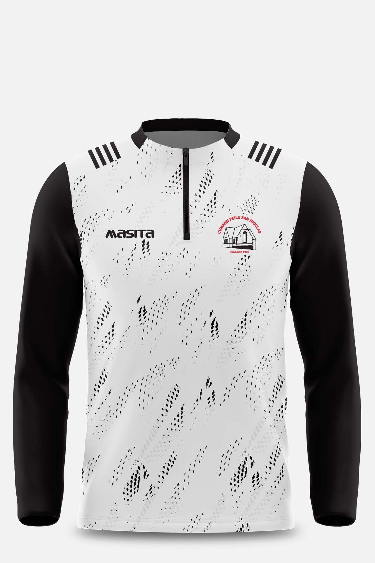 St Nicks  White Half Zip Kids & Adults