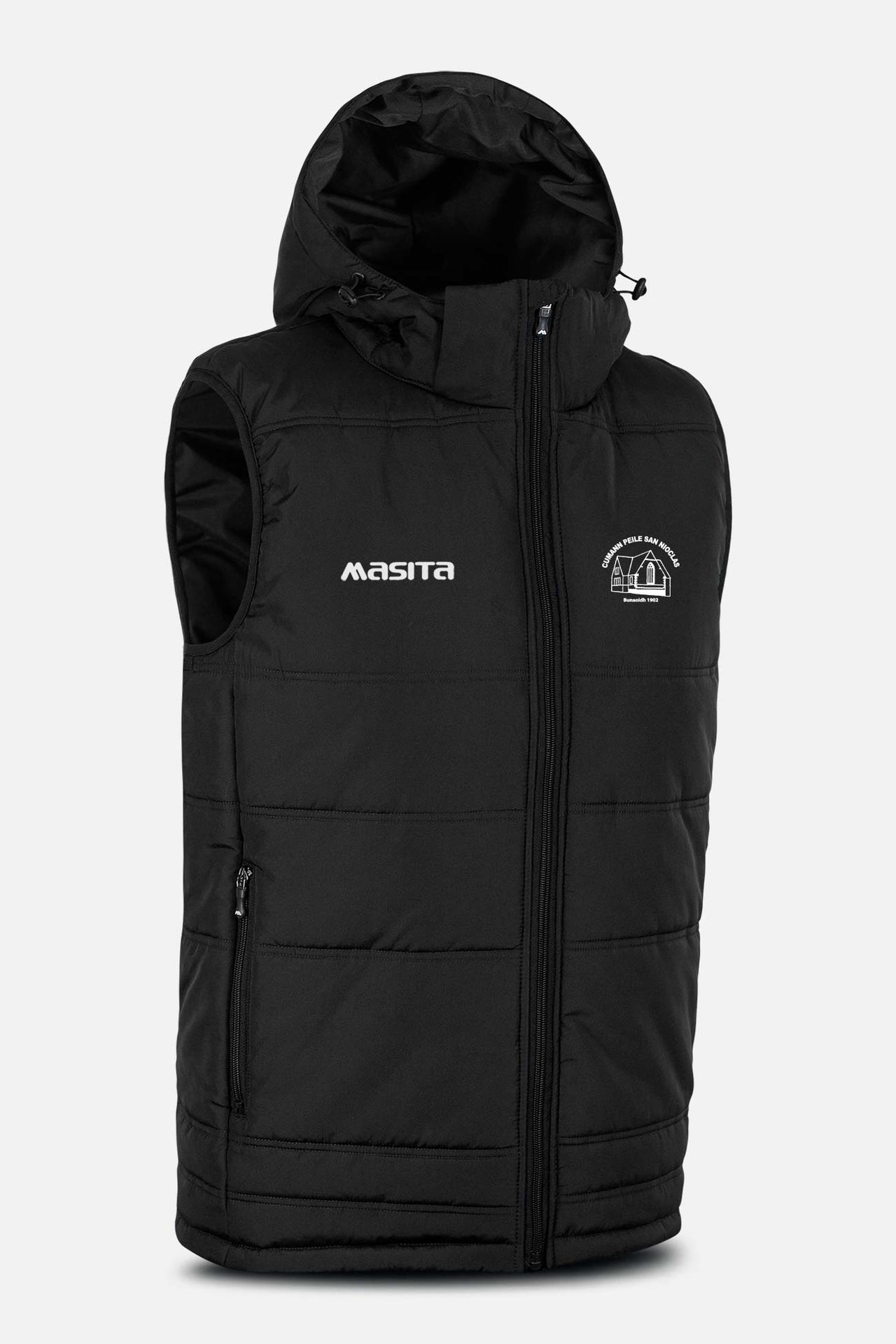St Nicks GAA Black Nova Sleeveless Gilet Kids & Adults
