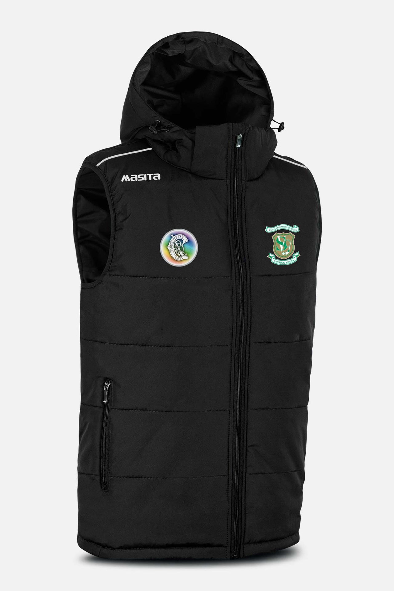 St Vincents Camogie Black Sleeveless Gilet Kids & Adults