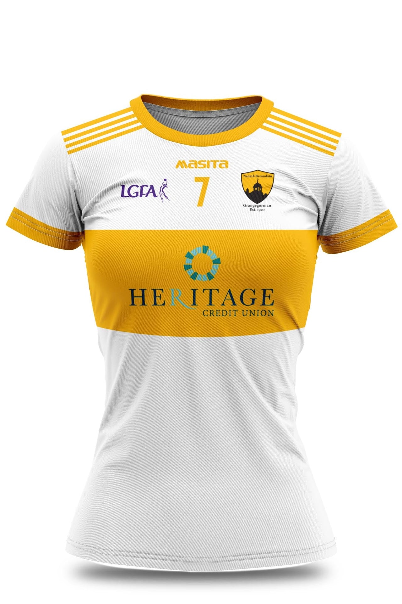St Brendans GAA Grangegorman  LGFA Away Jersey Regular Fit Kids & Adults